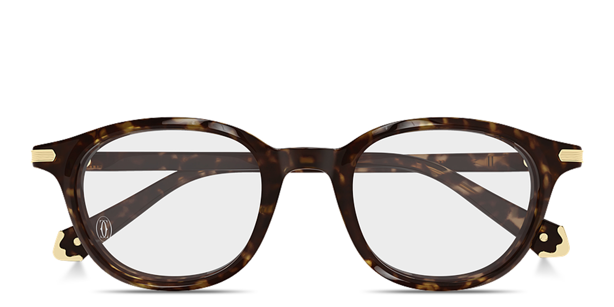 Shop Cartier Premiere de Cartier Unisex Round Eyeglasses in Havana online.