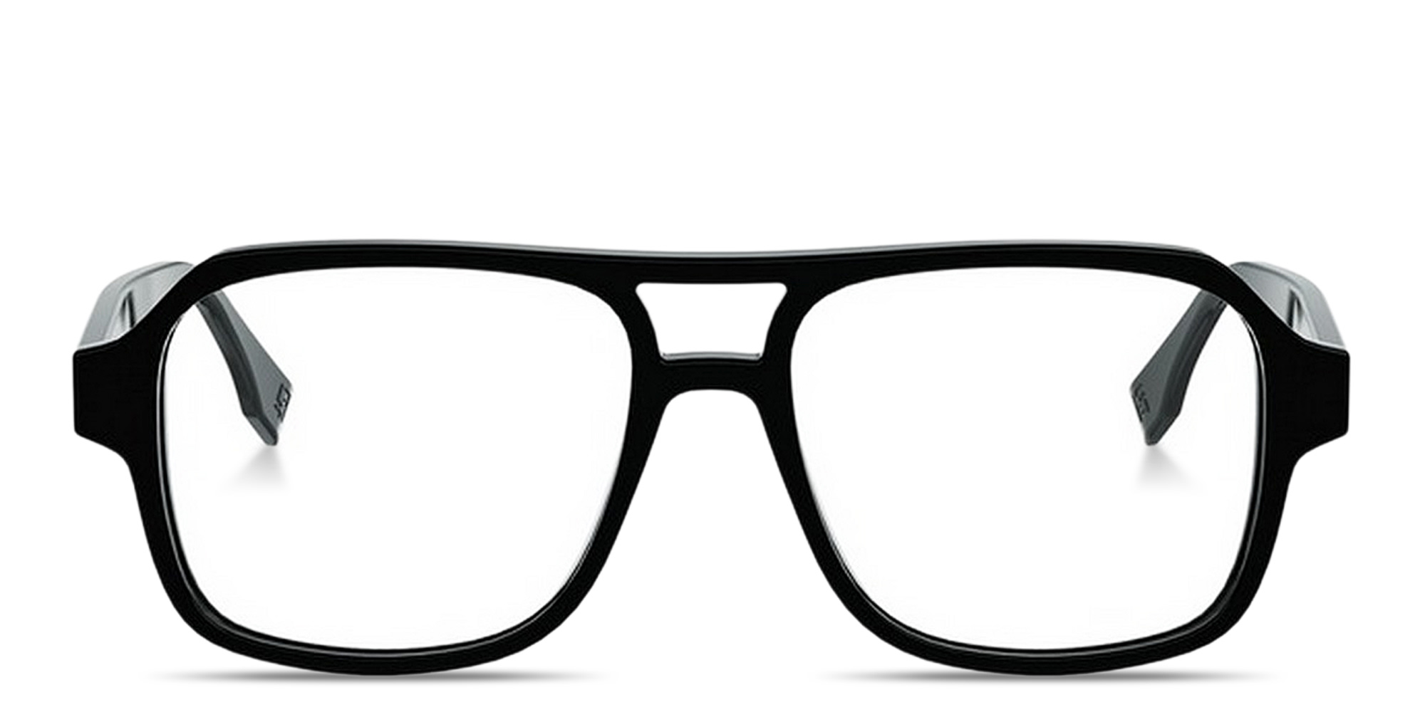 Shop FENDI FF Squared Square Eyeglasses in Black online.