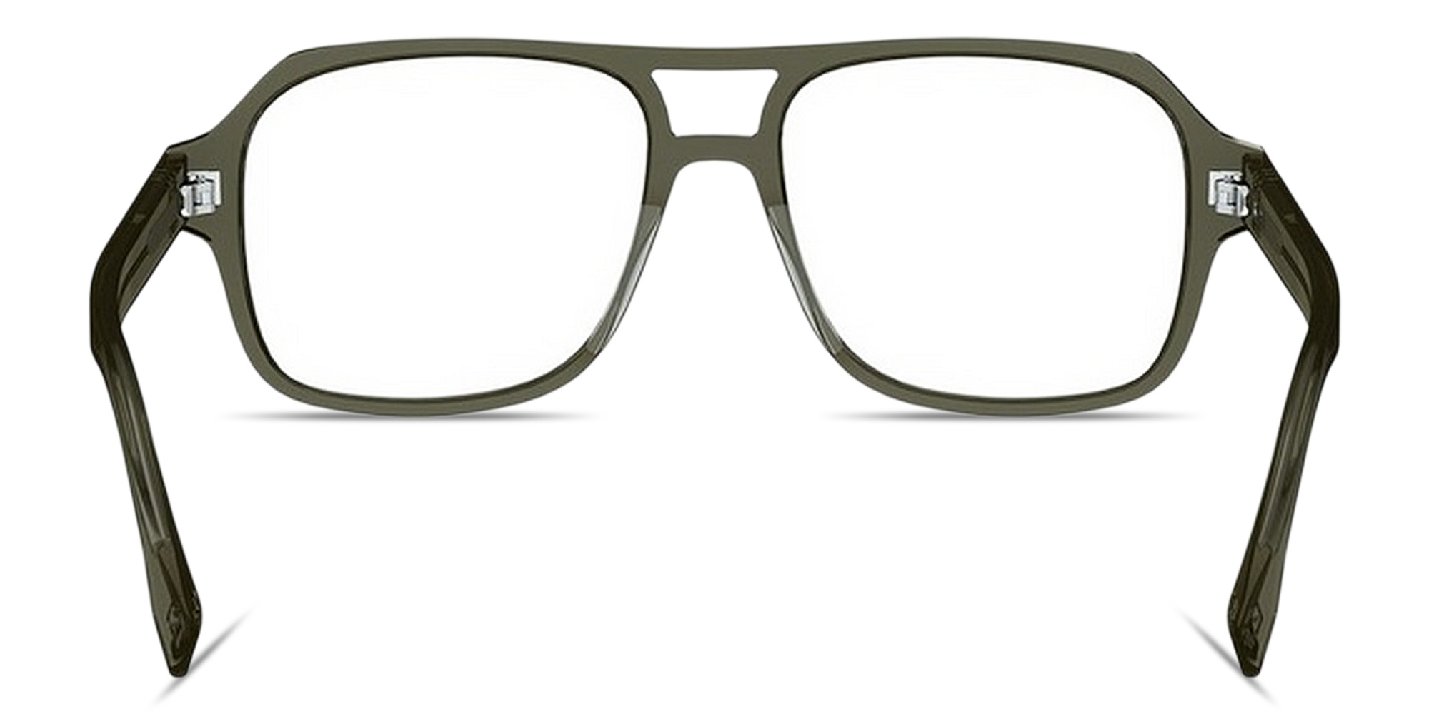 Shop FENDI FF Squared Square Eyeglasses in Transparent khaky online.