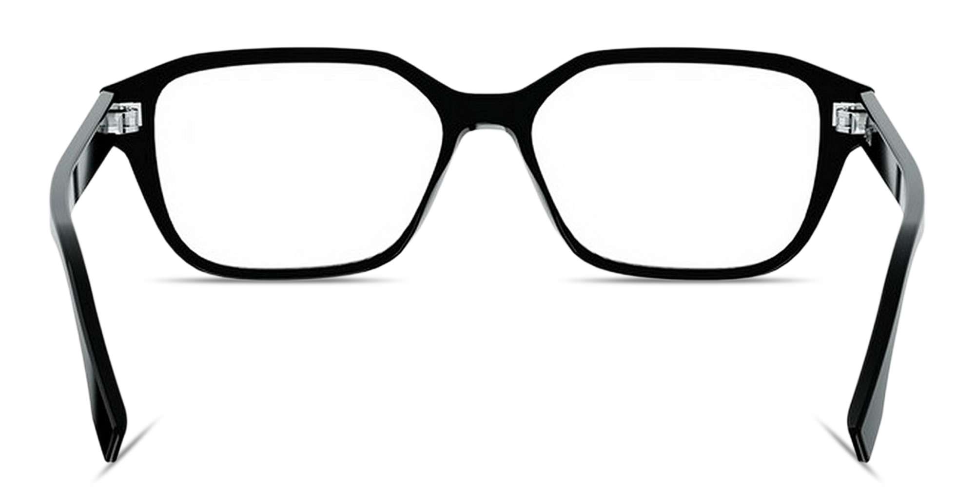Shop FENDI FF Squared Wide Rectangle Eyeglasses in Black online.