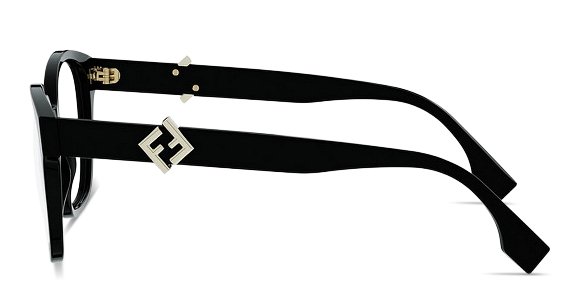 Shop FENDI FF Diamonds Square Eyeglasses in Black online.