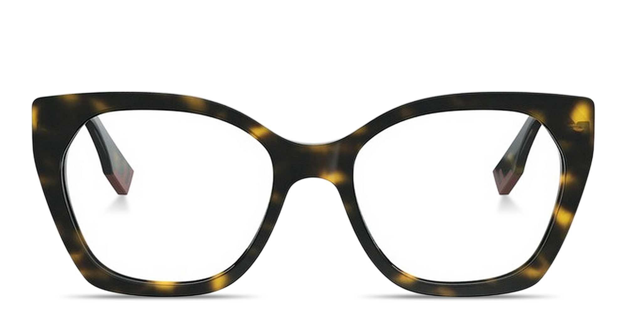 Shop FENDI Way Irregular Eyeglasses in Dark Havana online.