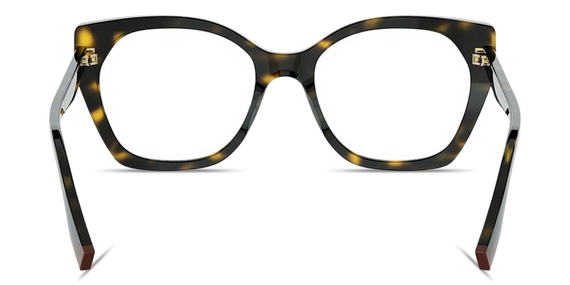 Shop FENDI Way Irregular Eyeglasses in Dark Havana online.