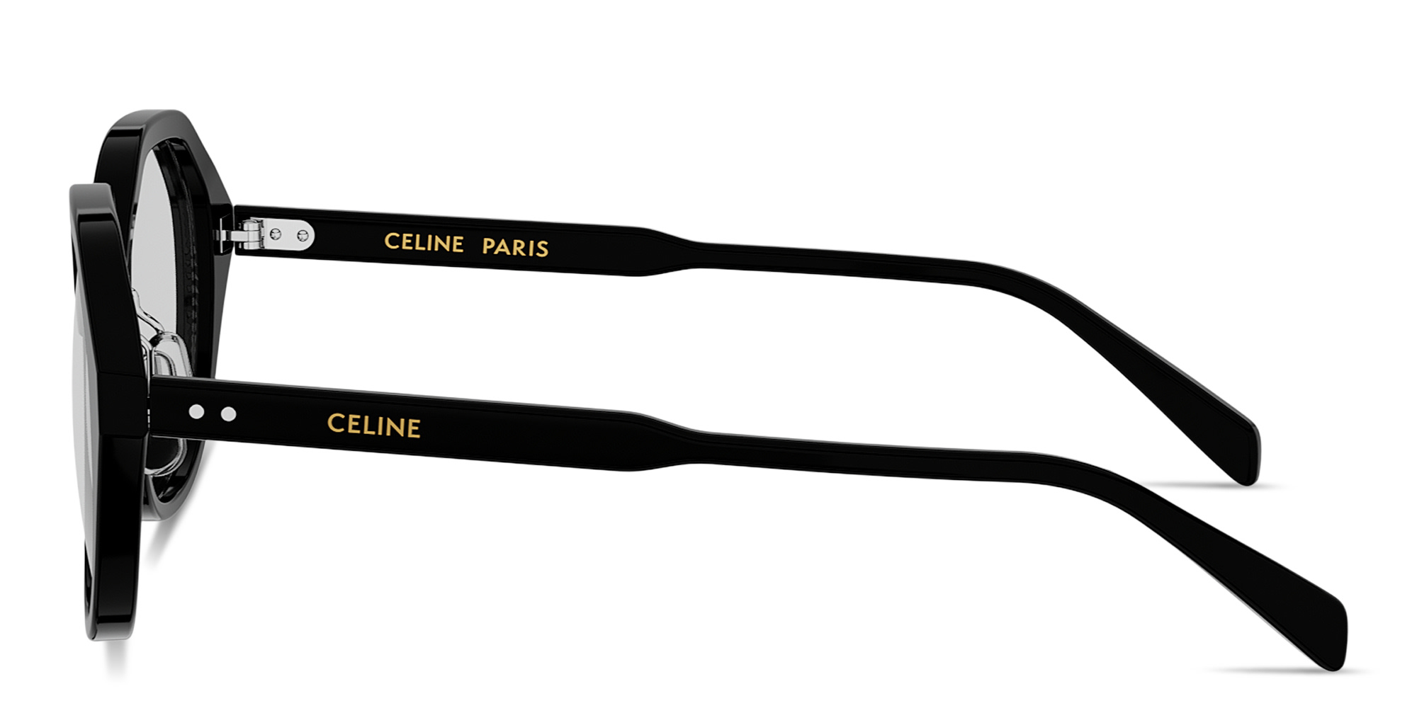 Shop CELINE CELINE Thin Geometric Eyeglasses in Black online.