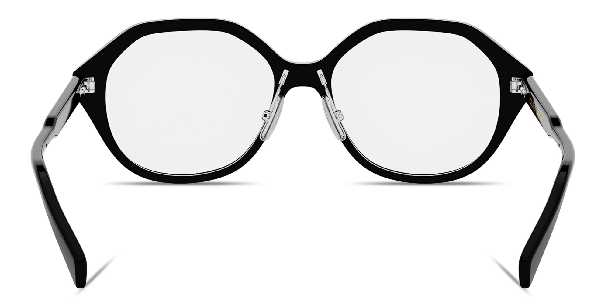 Shop CELINE CELINE Thin Geometric Eyeglasses in Black online.