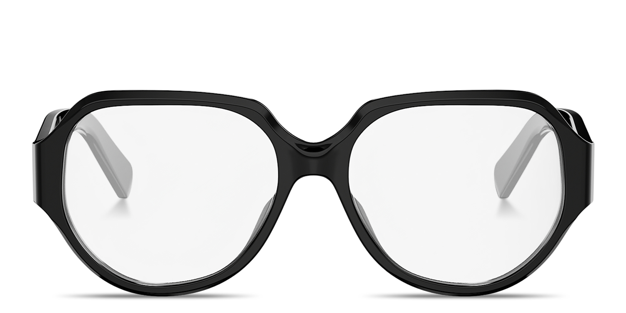 Shop CELINE Triomphe Geometric Eyeglasses in Black online.