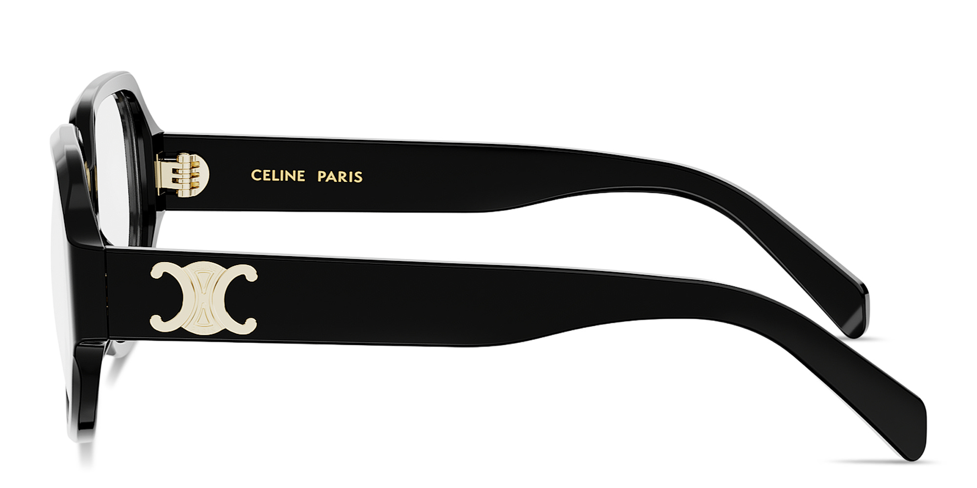 Shop CELINE Triomphe Geometric Eyeglasses in Black online.