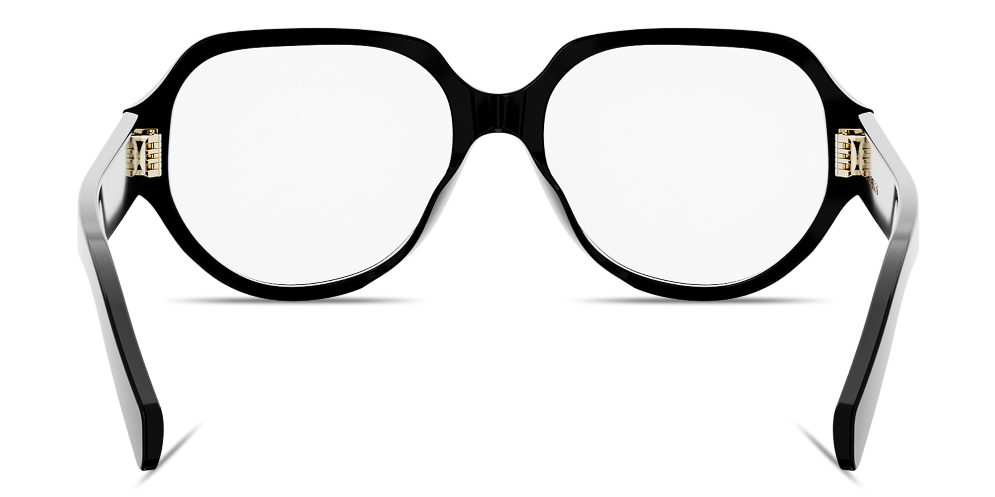 Shop CELINE Triomphe Geometric Eyeglasses in Black online.