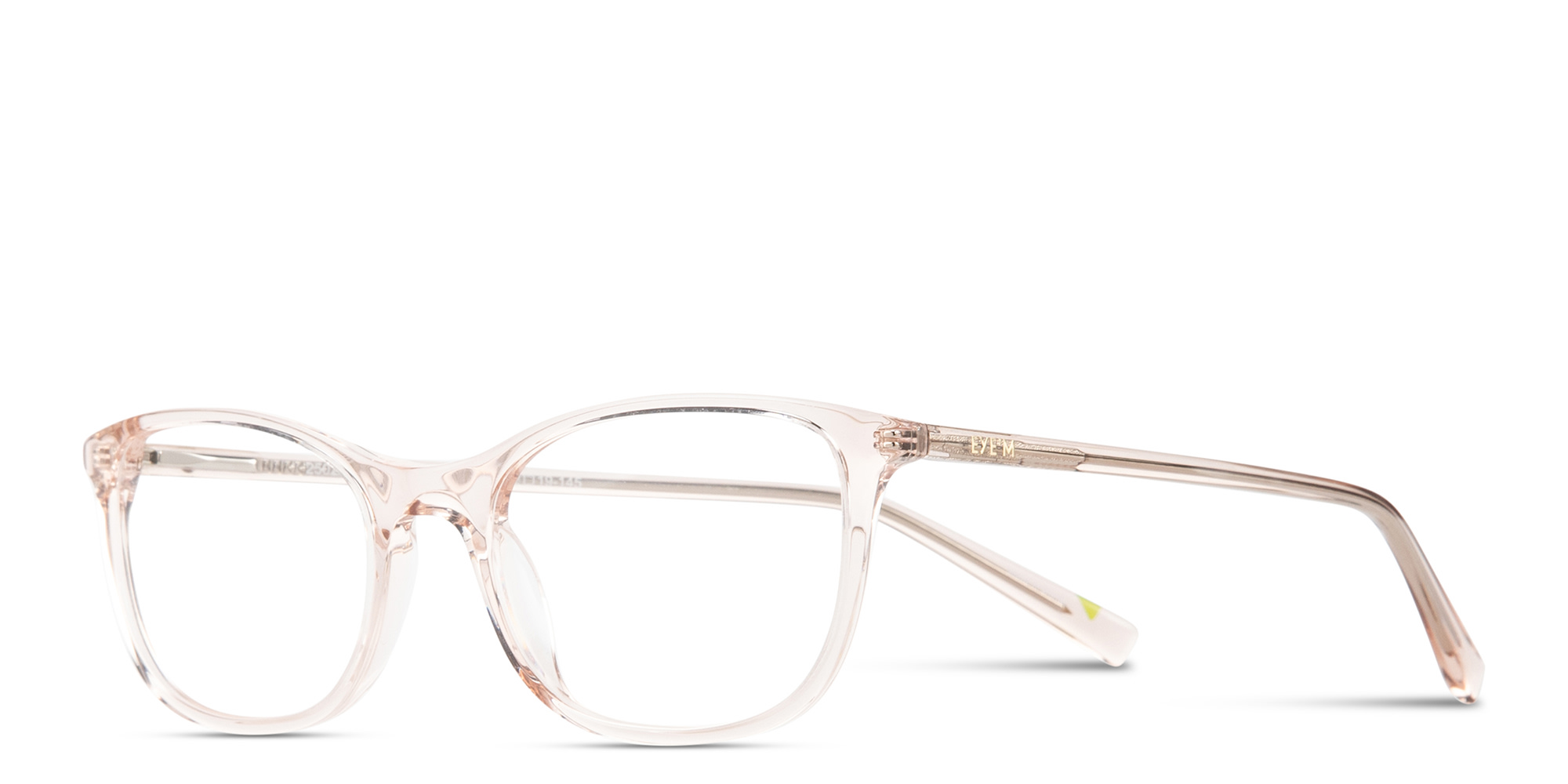 Shop EYE'M Logo Signature Cat-Eye Eyeglasses in Transparent light brown online.