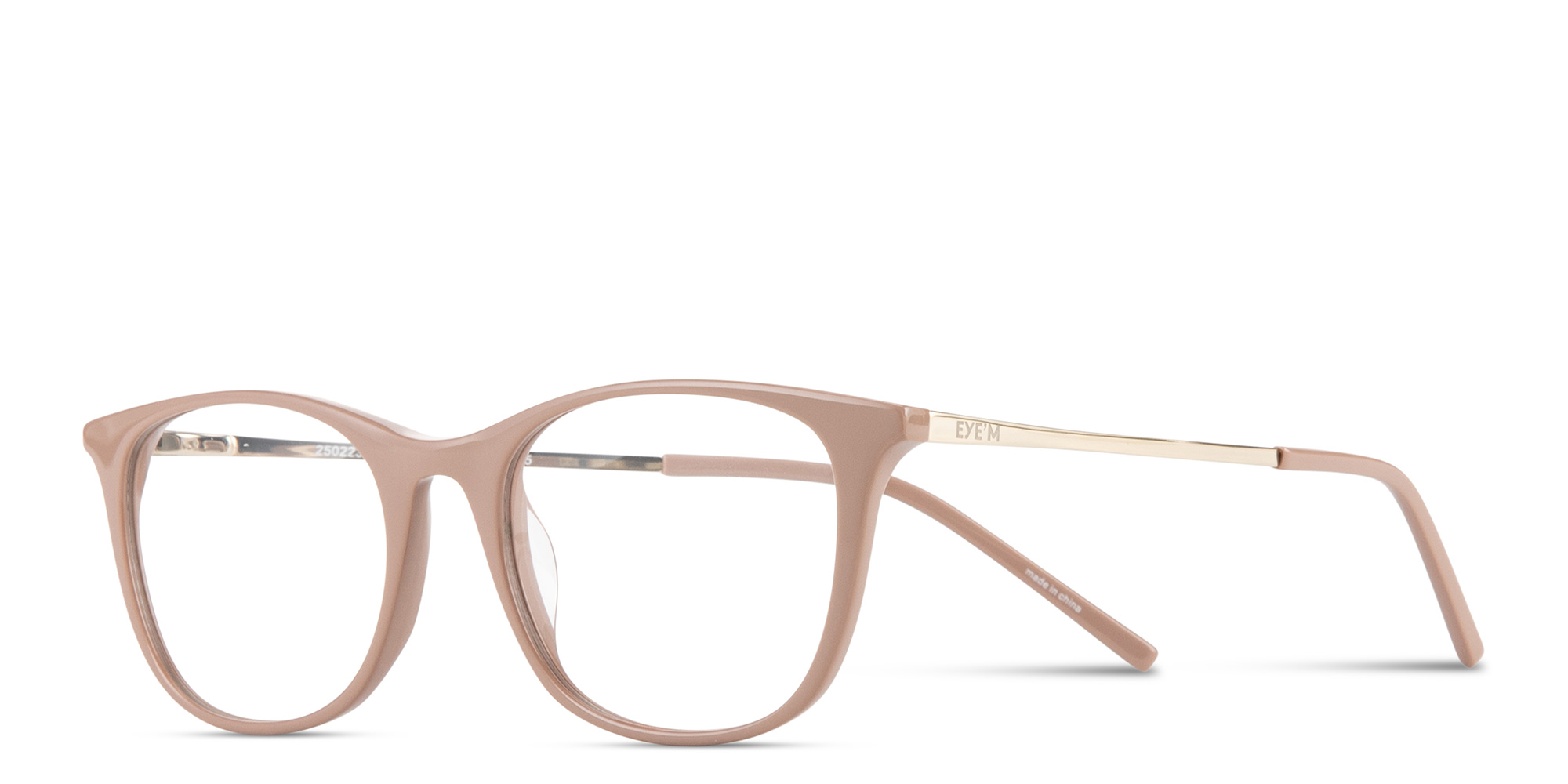 Shop EYE'M Engraved Logo Square Eyeglasses in Beige online.