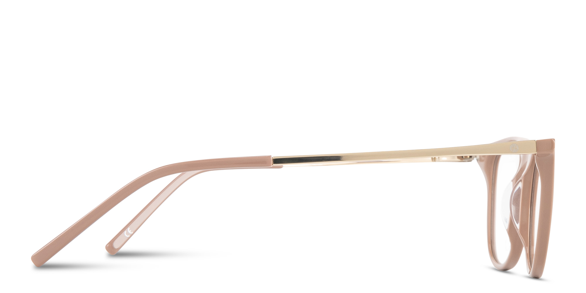 Shop EYE'M Engraved Logo Square Eyeglasses in Beige online.