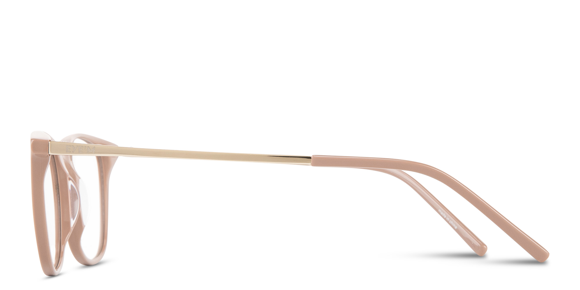 Shop EYE'M Engraved Logo Square Eyeglasses in Beige online.