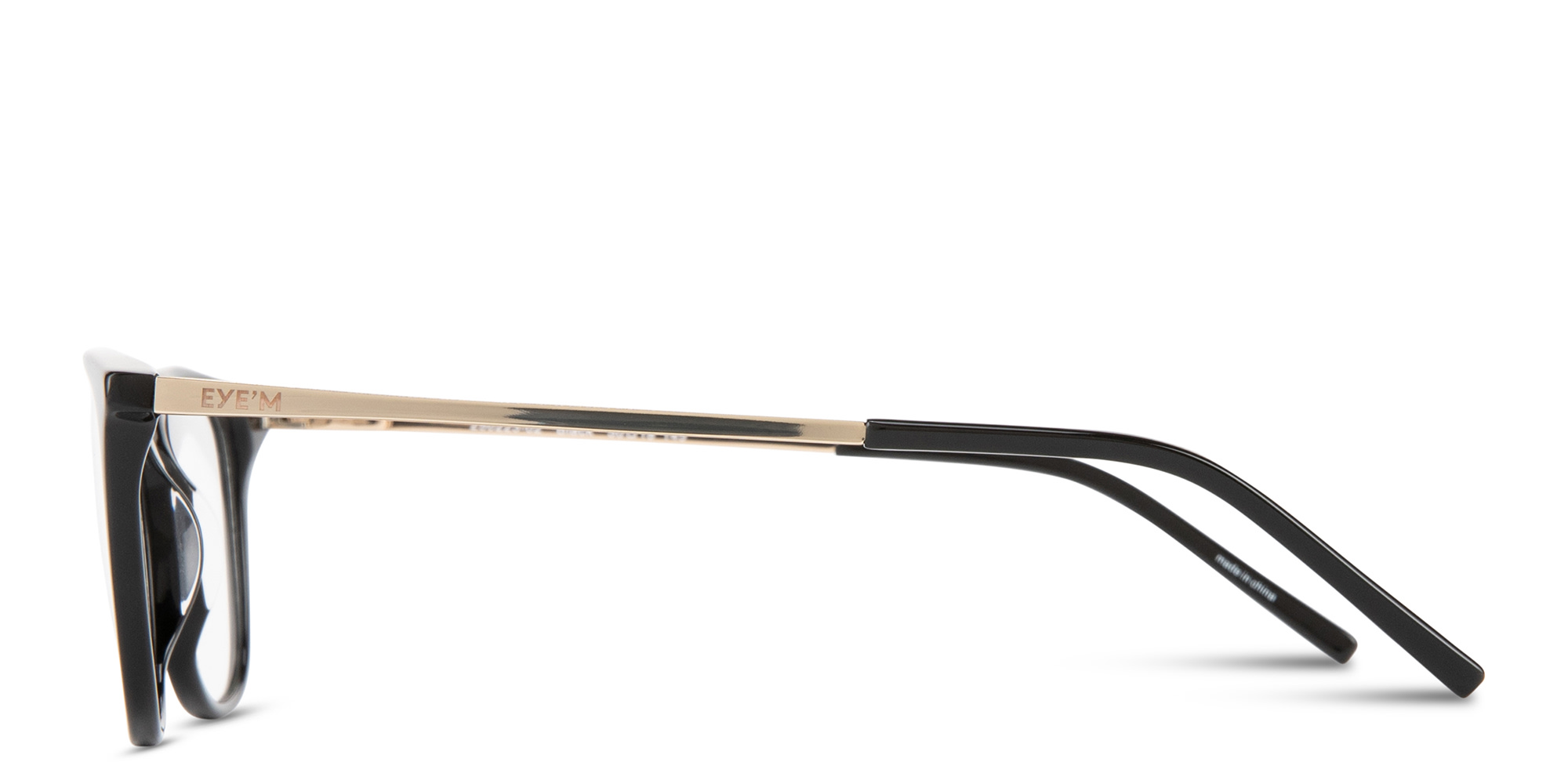 Shop EYE'M Engraved Logo Square Eyeglasses in Black online.