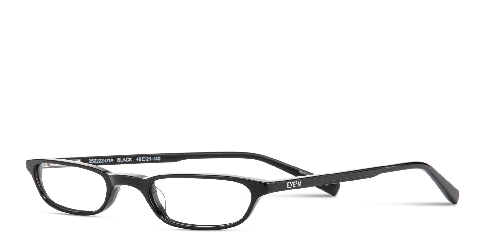 Shop EYE'M Logo Signature Unisex Rectangle Eyeglasses in Black online.