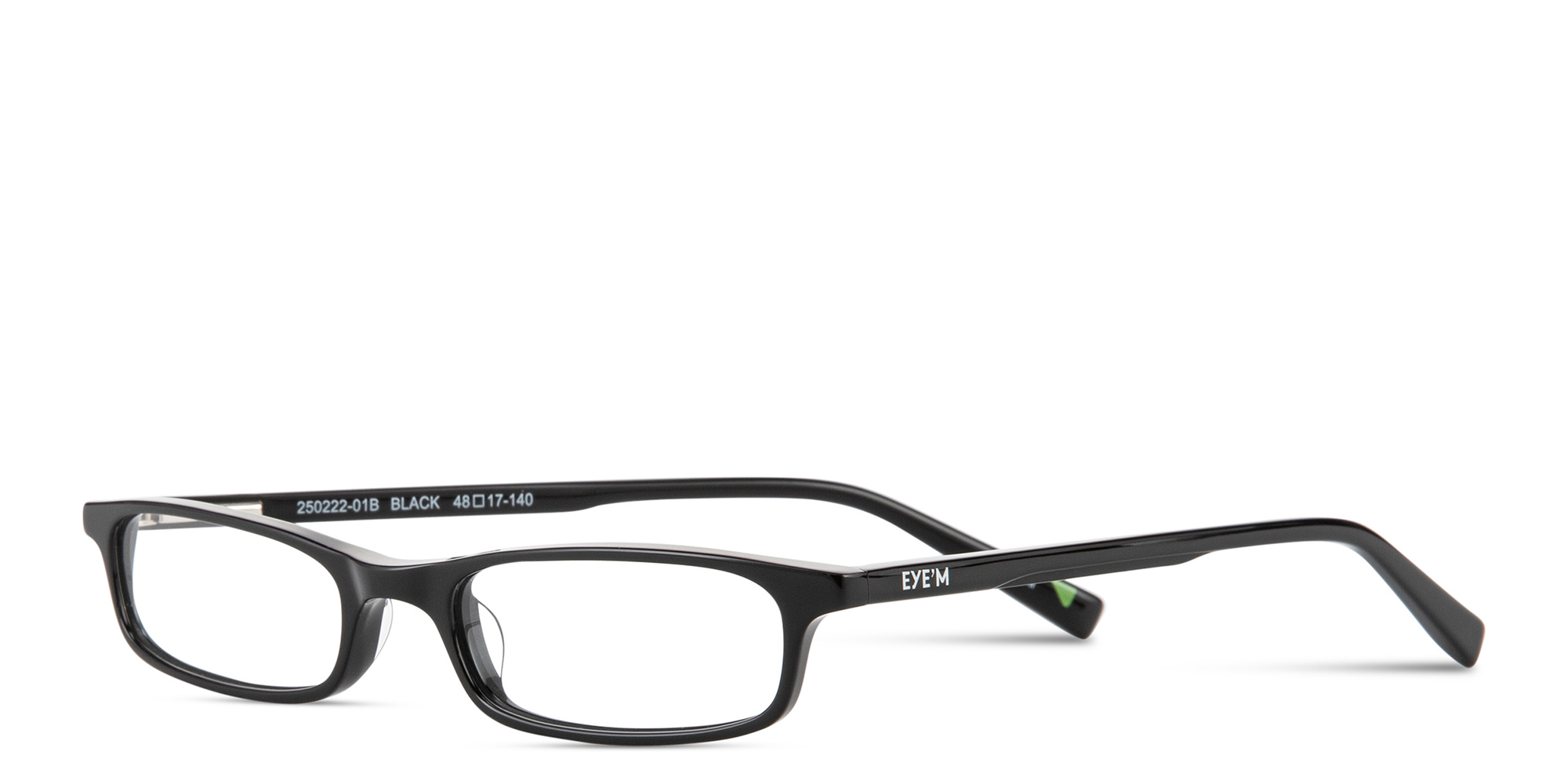 Shop EYE'M Logo Signature Unisex Rectangle Eyeglasses in Black online.