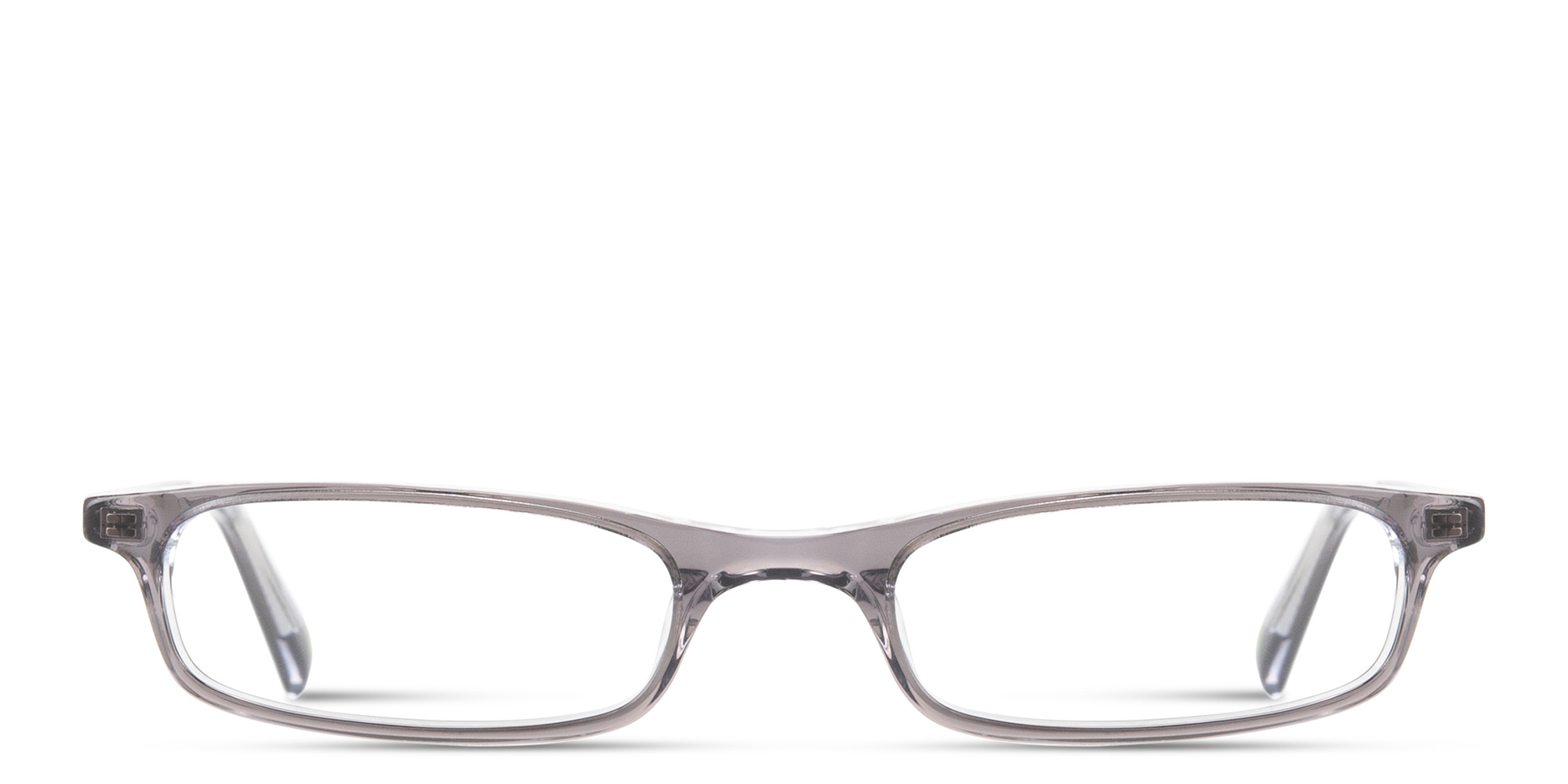 Shop EYE'M Logo Signature Unisex Rectangle Eyeglasses in Transparent Grey online.