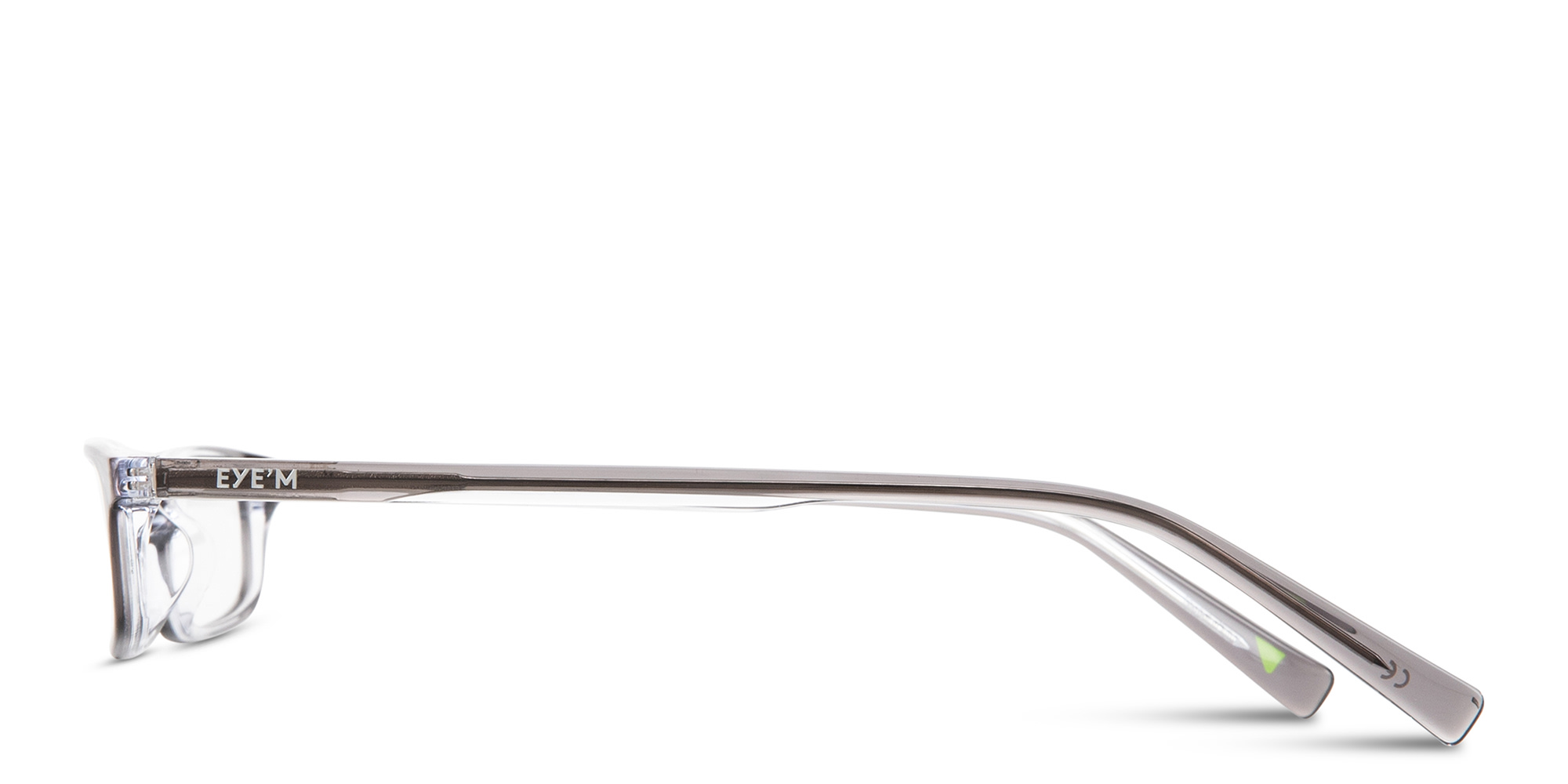 Shop EYE'M Logo Signature Unisex Rectangle Eyeglasses in Transparent Grey online.