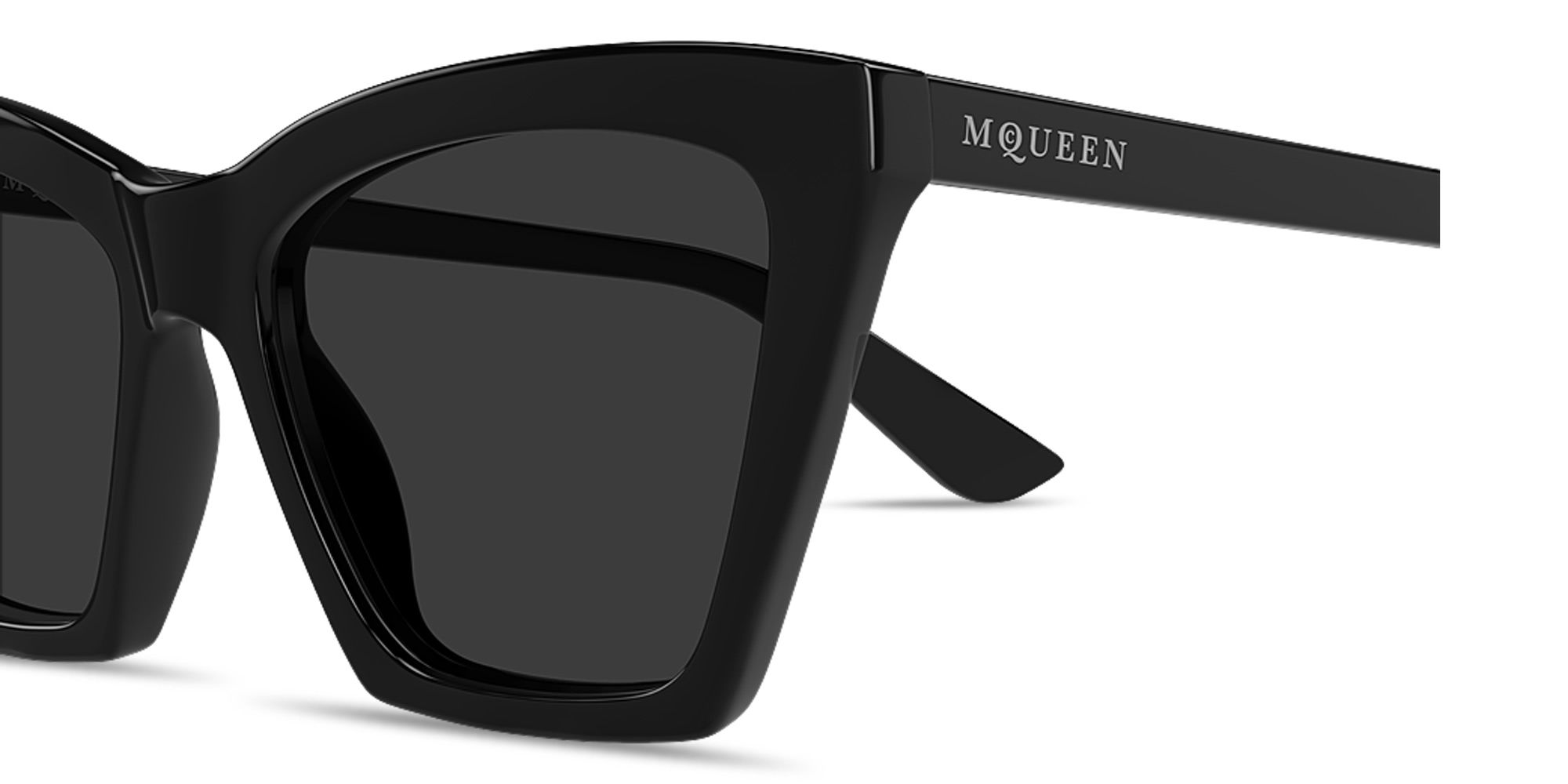 Shop Alexander McQueen Spike Cat-Eye Sunglasses in Black online.