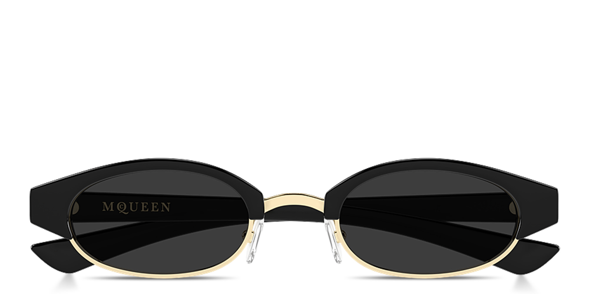 Alexander McQueen Ellipse Unisex Oval Sunglasses in Black – Product Photo 1