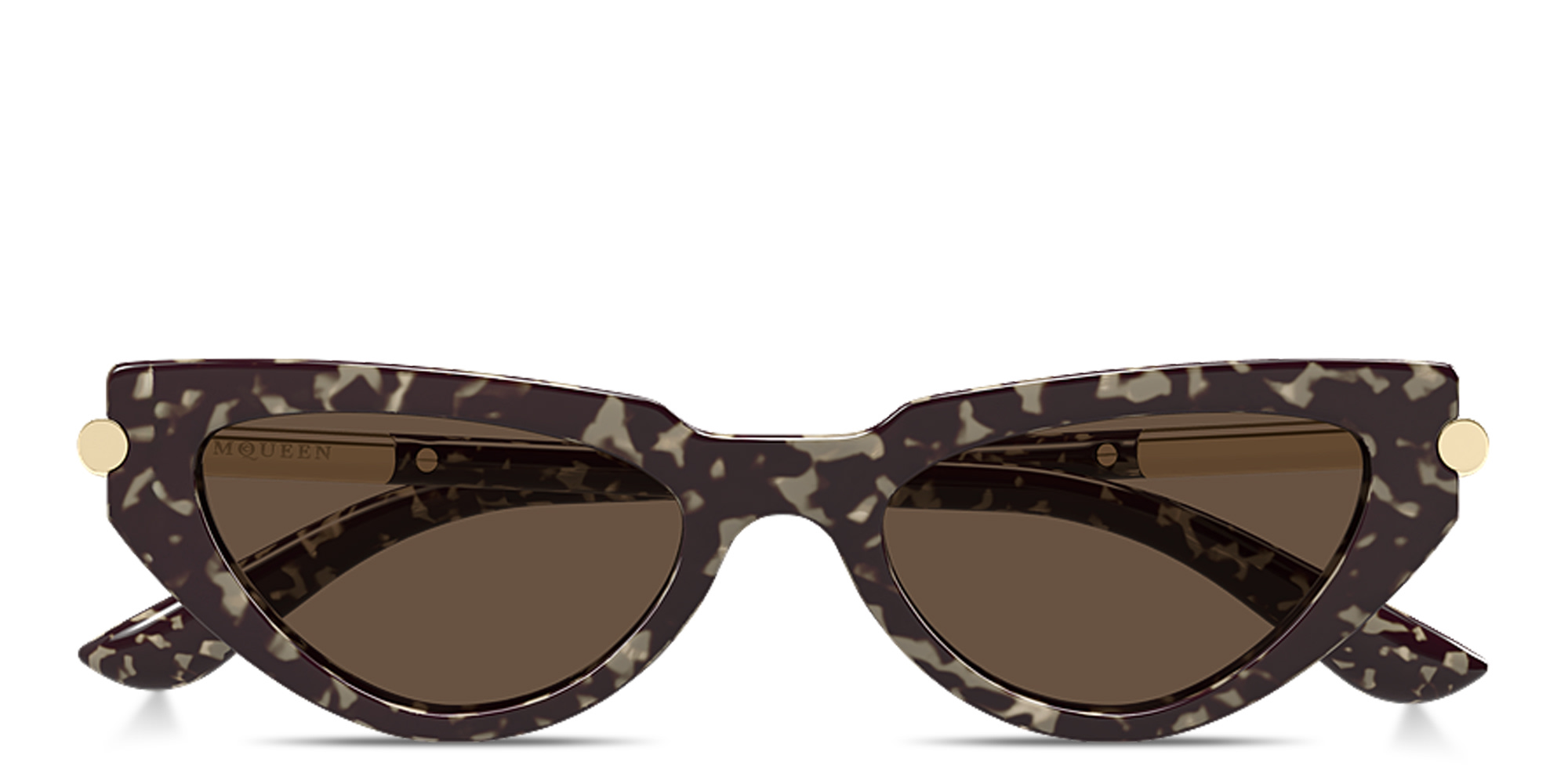 Alexander McQueen T-Bar Icon Cat-Eye Sunglasses in Polished Havana – Product Photo 1