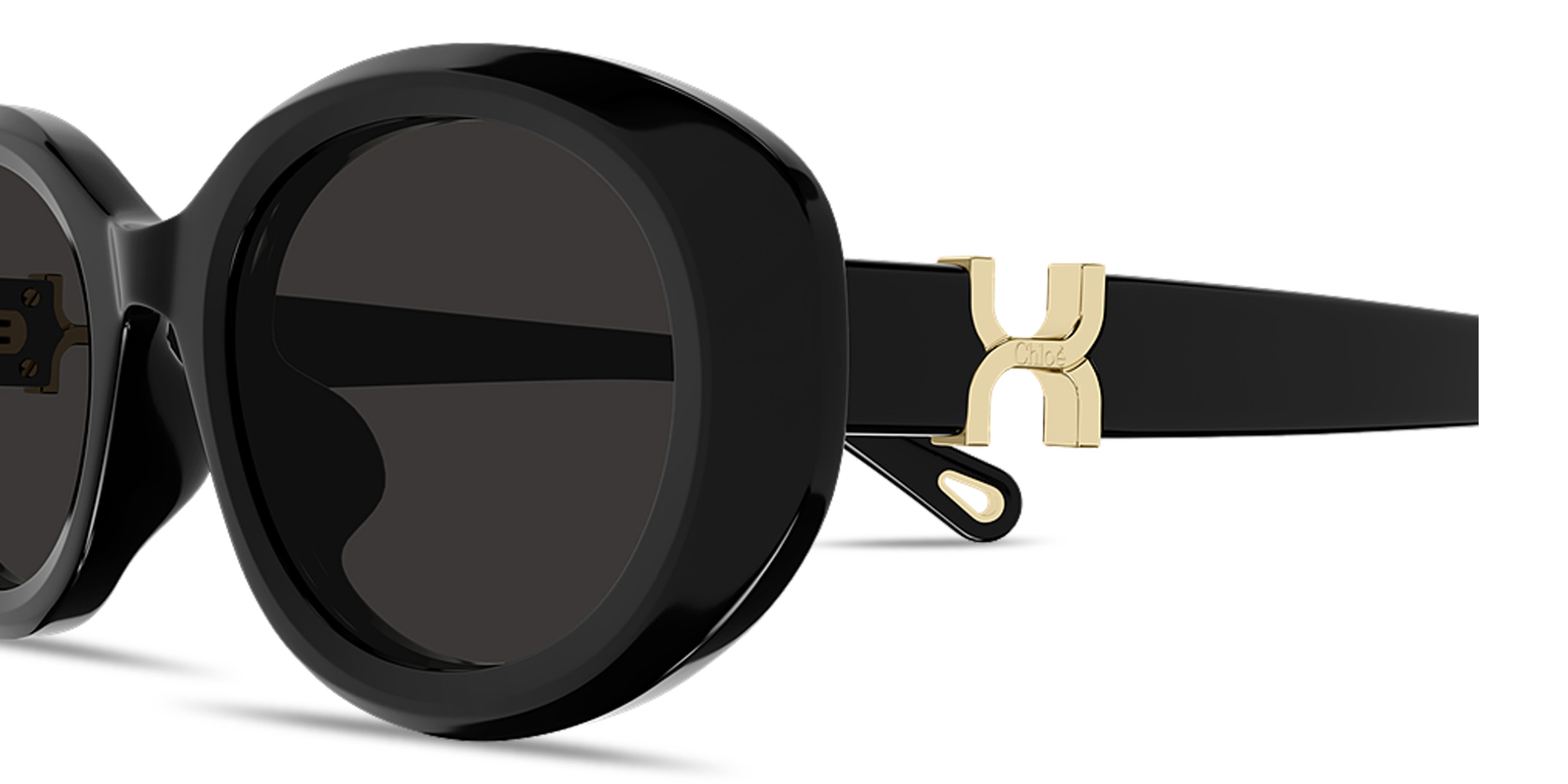 تسوق نظارات شمسية مارسي بإطار بيضاوي كلوي بلون أسود أونلاين.