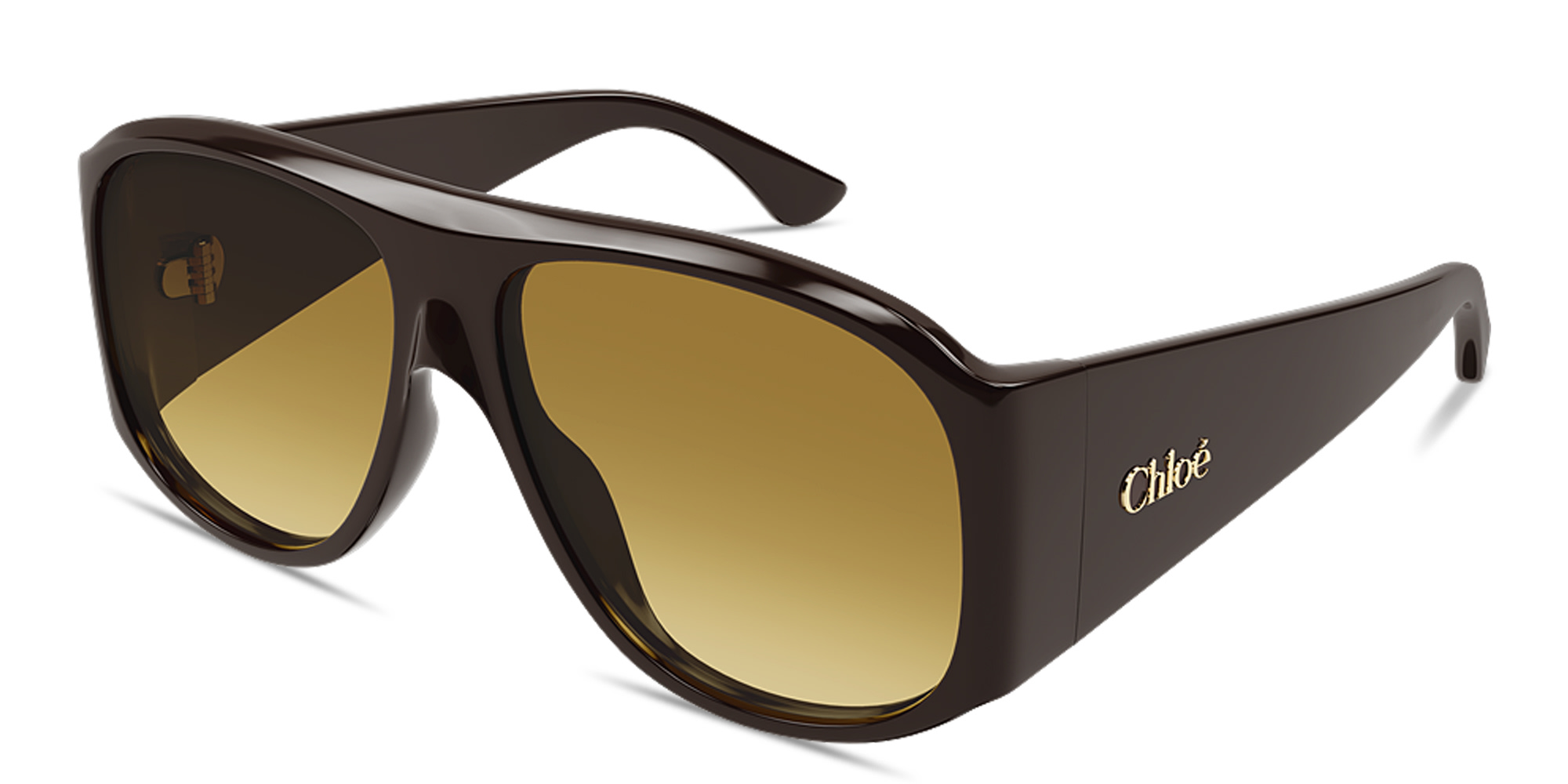 Shop Chloe Izia Aviator Sunglasses in Brown online.
