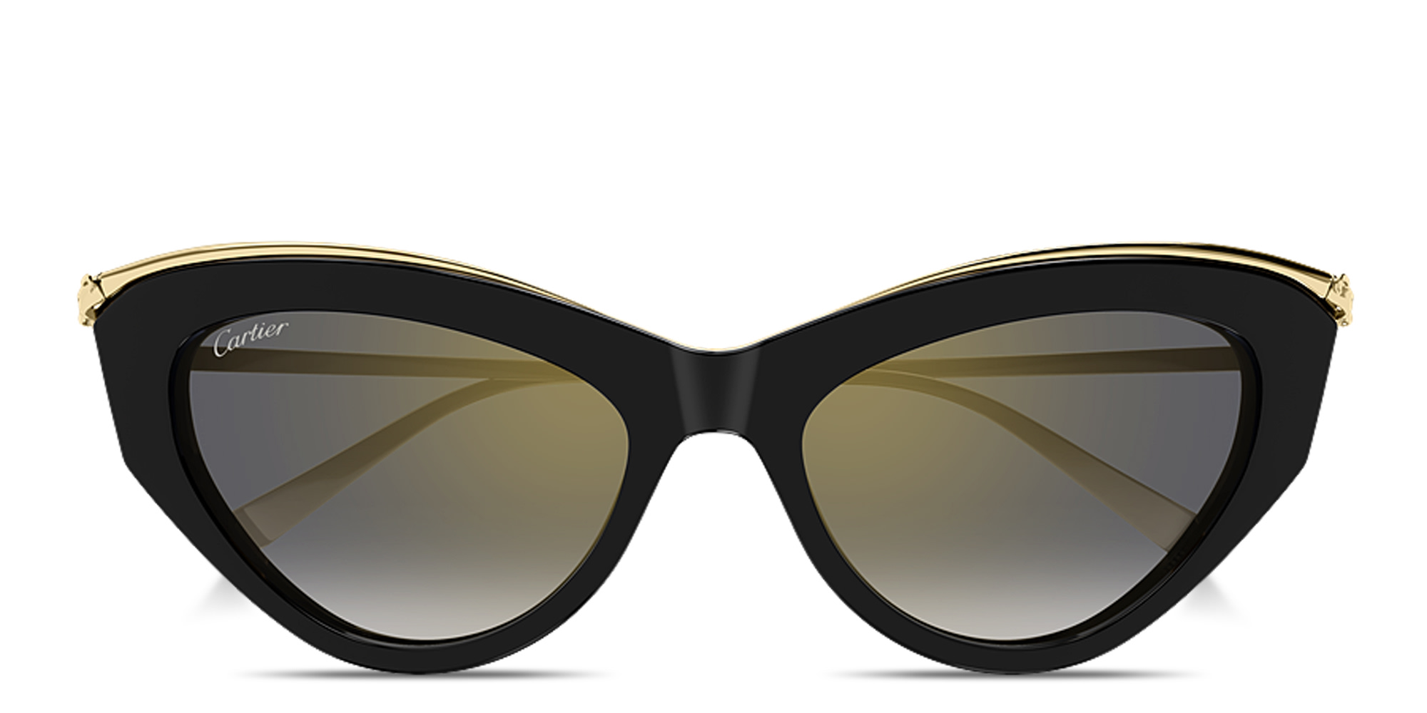Shop Cartier Panthère de Cartier Cat-Eye Sunglasses in Polished Black online.