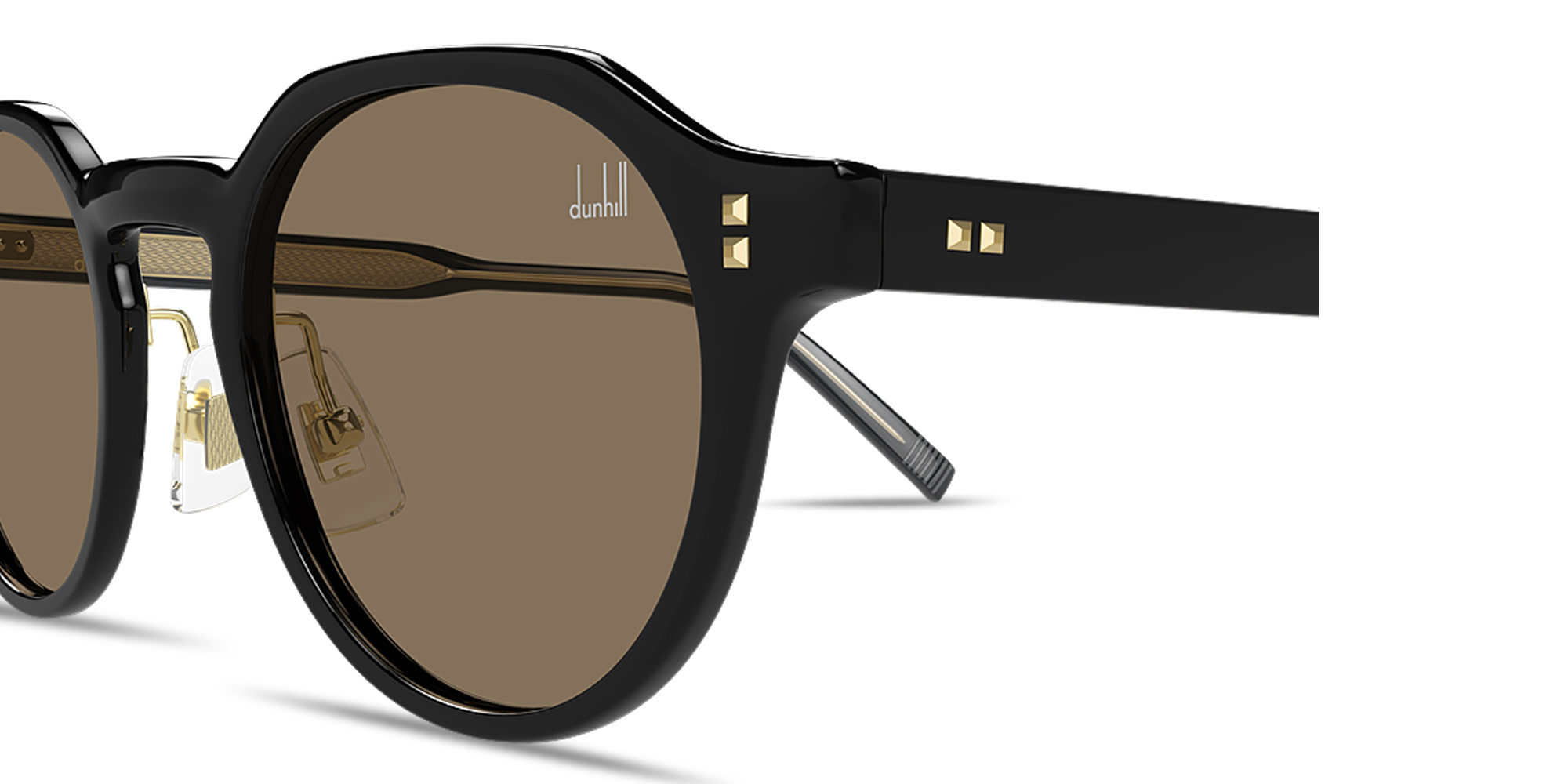 Shop Dunhill Studs Panthos Sunglasses in Black online.