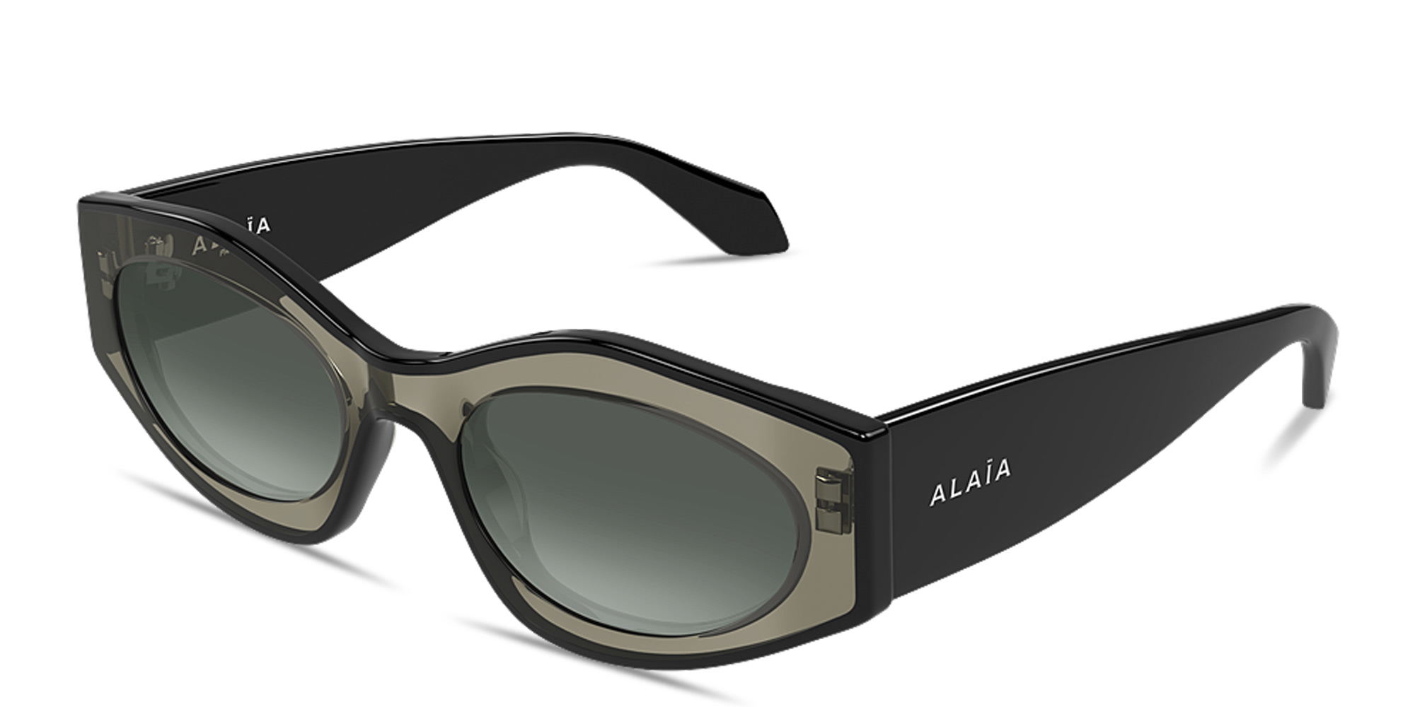 تسوق نظارات شمسية طراز كات آي بتوقيع العلامة علايا بلون أسود أونلاين.