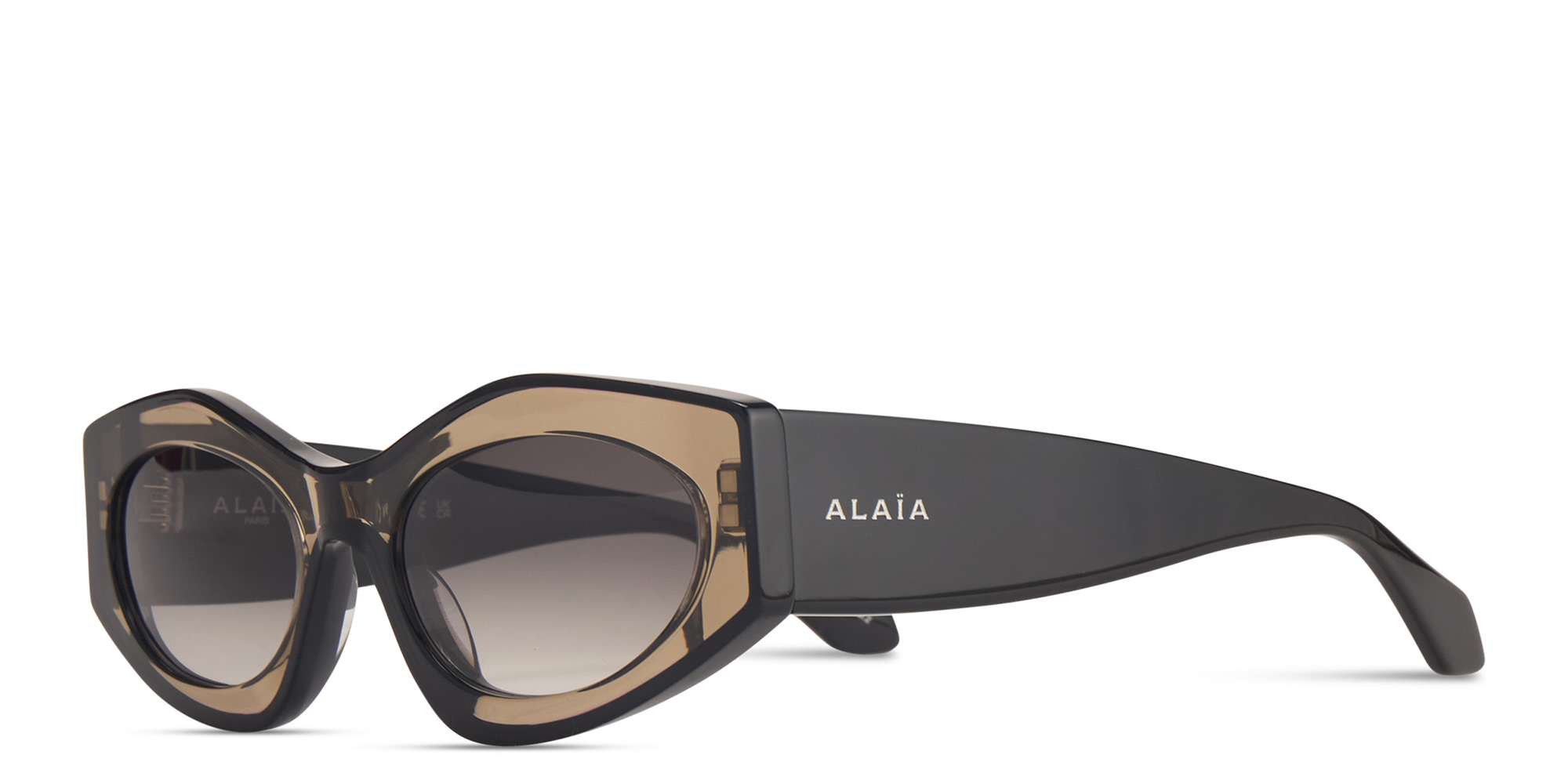 Shop ALAIA Logo Signature Cat-Eye Sunglasses in Black online.