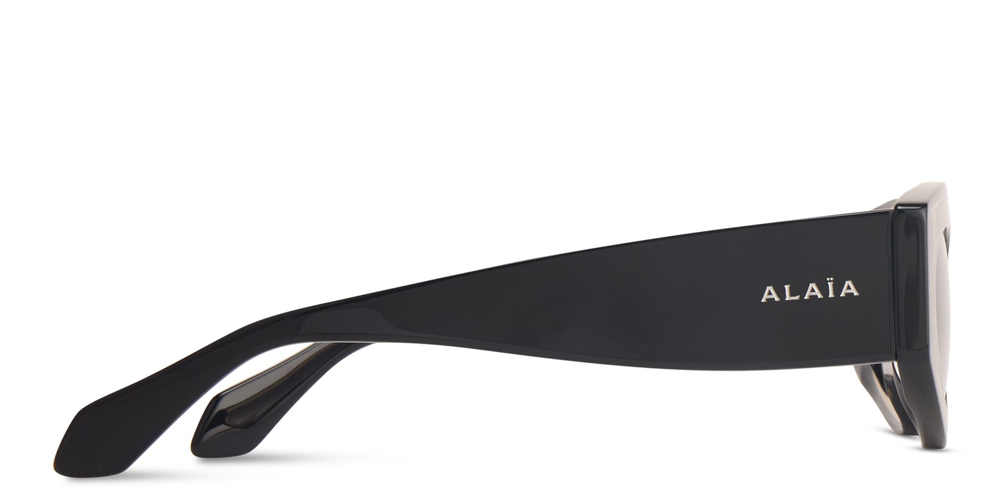 Shop ALAIA Logo Signature Cat-Eye Sunglasses in Black online.
