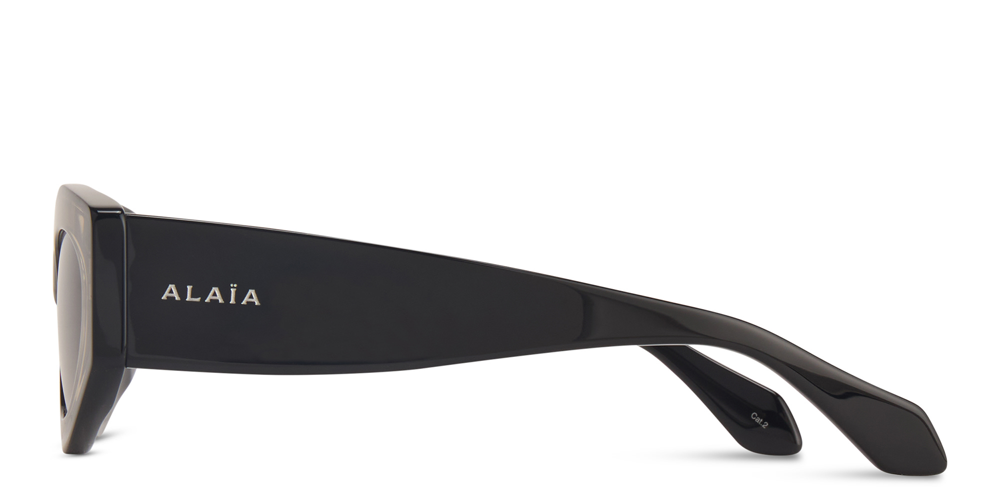 Shop ALAIA Logo Signature Cat-Eye Sunglasses in Black online.