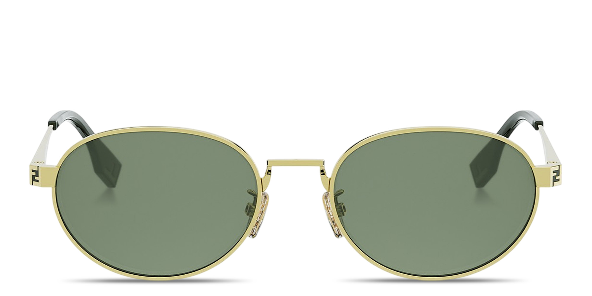 Shop FENDI Sky Oval Sunglasses in Gold online.
