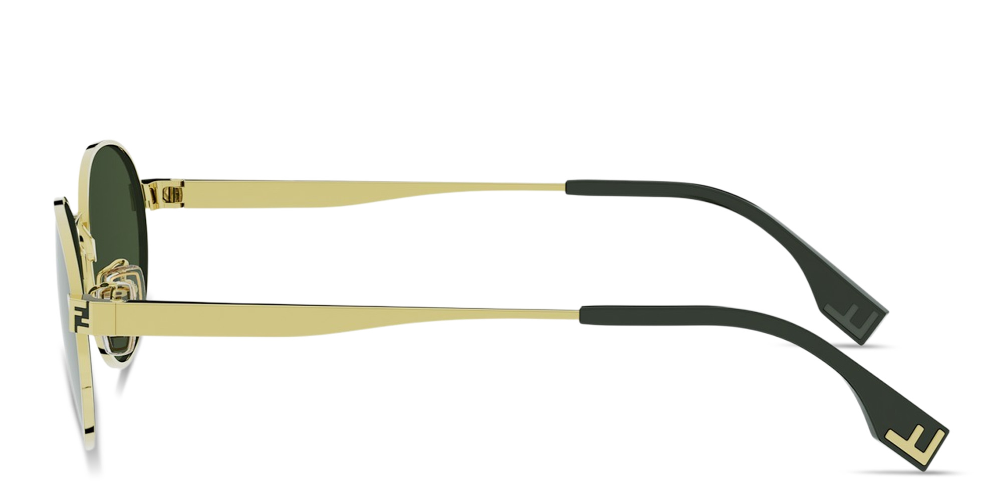 Shop FENDI Sky Oval Sunglasses in Gold online.