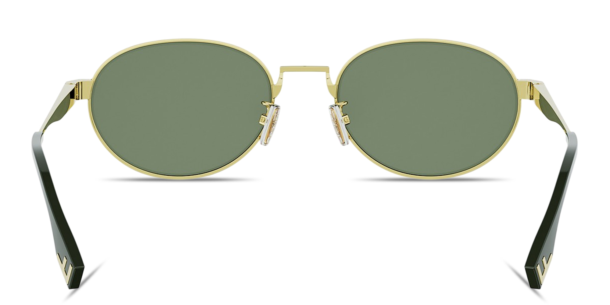 Shop FENDI Sky Oval Sunglasses in Gold online.