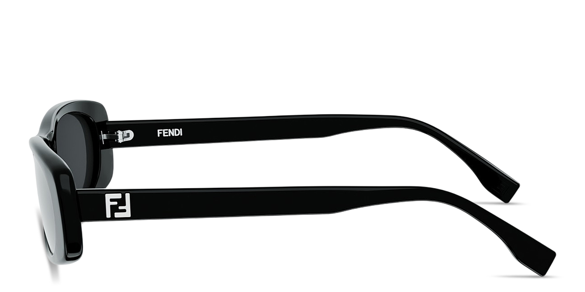 تسوق نظارات شمسية بيضاوية بشعار FF المربّع فيندي بلون أسود أونلاين.
