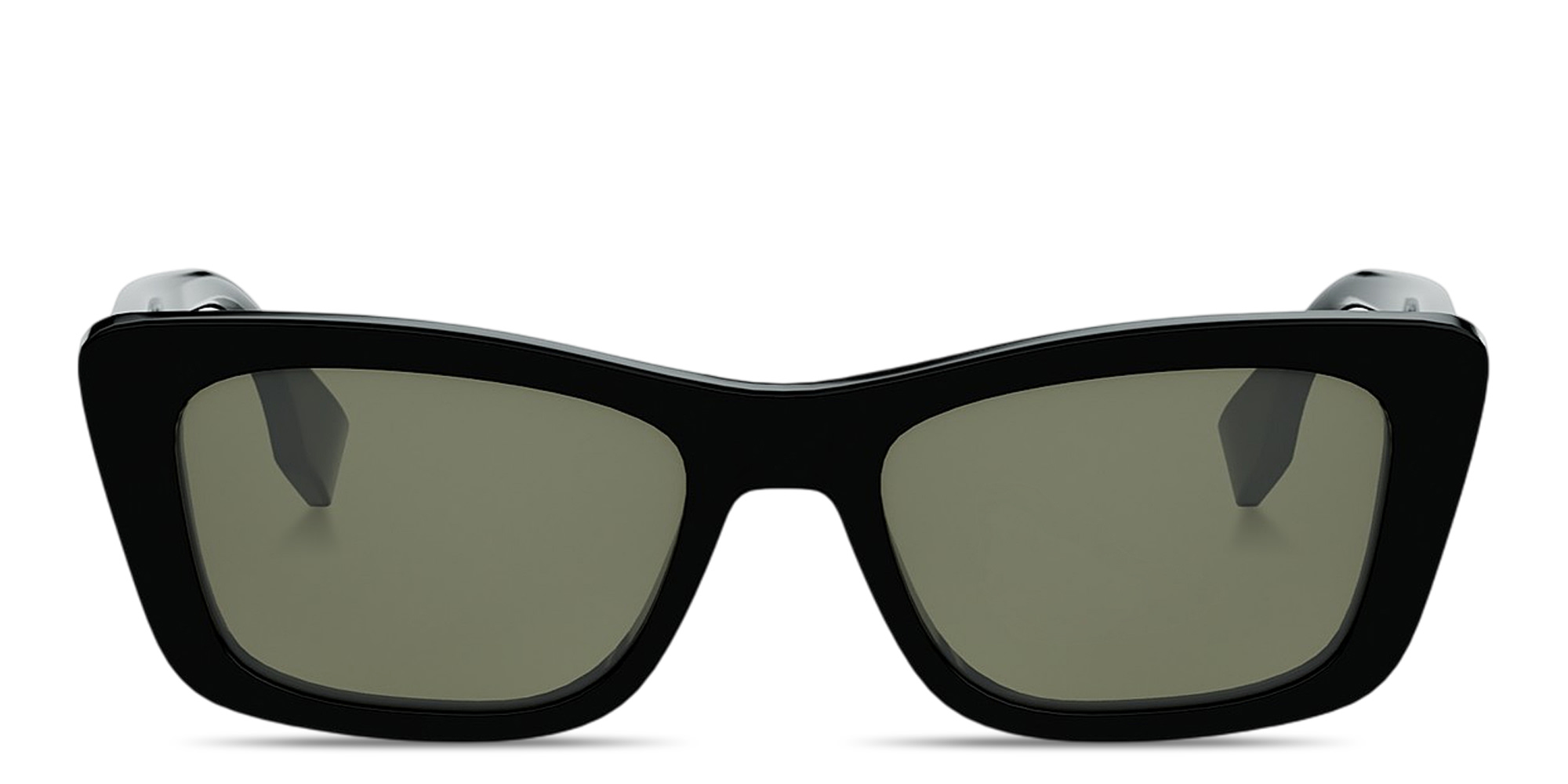 Shop FENDI Lettering Irregular Sunglasses in Black online.