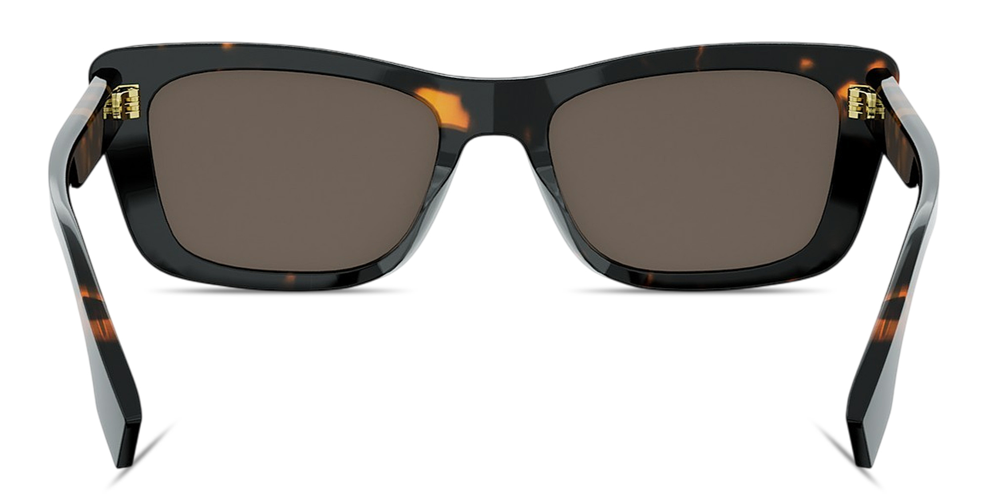 Shop FENDI Lettering Irregular Sunglasses in Dark Havana online.