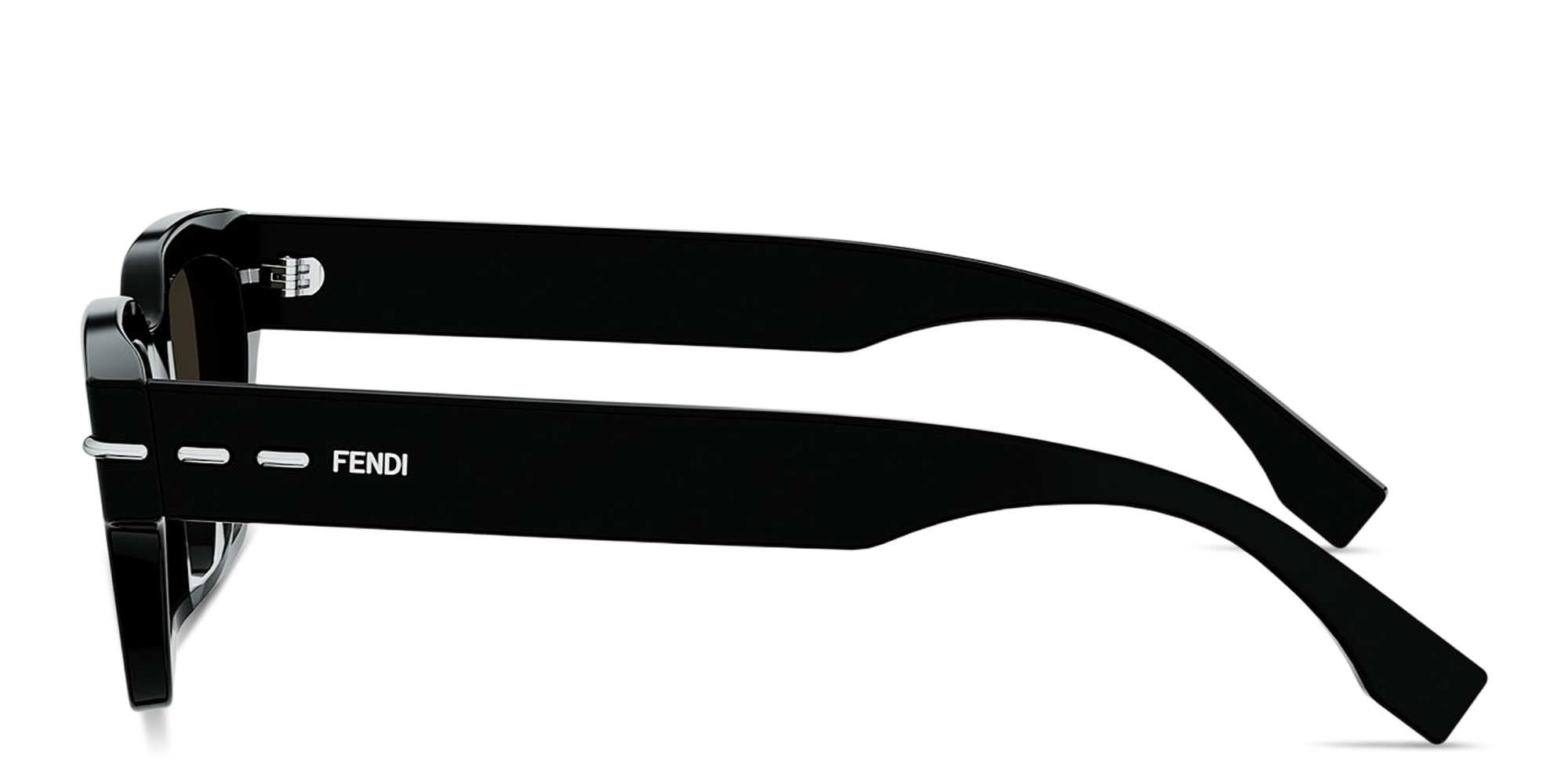 Shop FENDI Selleria Rectangle Sunglasses in Black online.