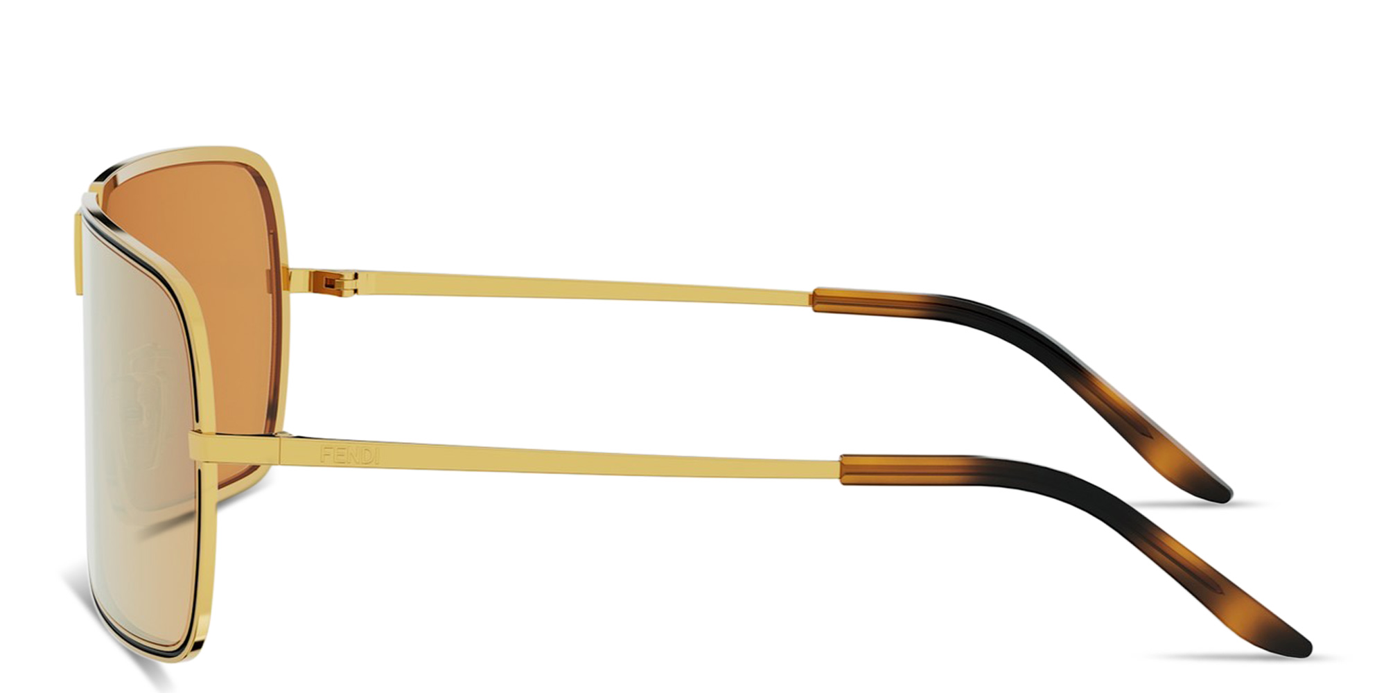 FENDI Fendiness Unisex Wide Rectangle Sunglasses in Endura Gold – Product Photo 3