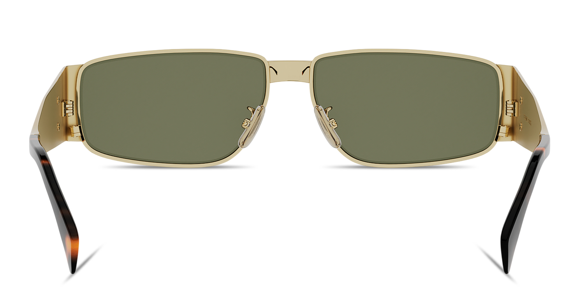 Shop CELINE Metal Triomphe Rectangle Sunglasses in Gold online.