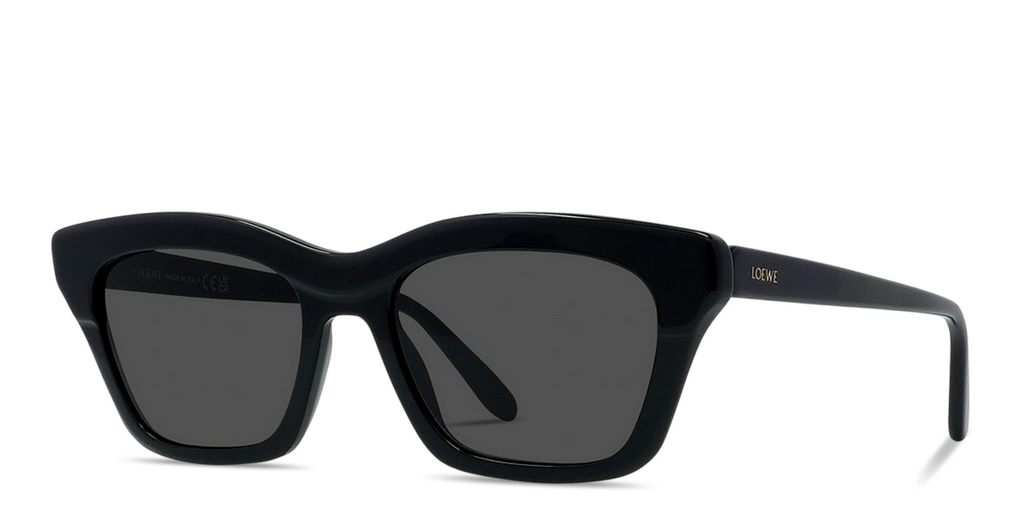 Shop LOEWE Slim Irregular Sunglasses in Black online.