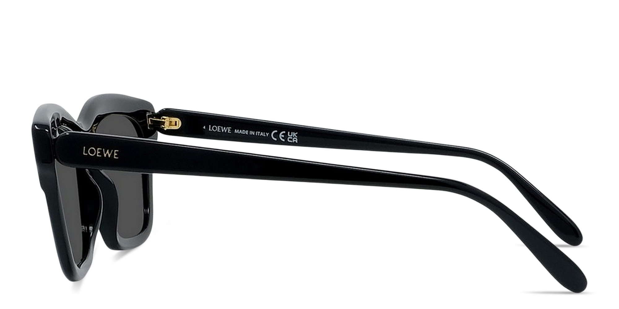 Shop LOEWE Slim Irregular Sunglasses in Black online.