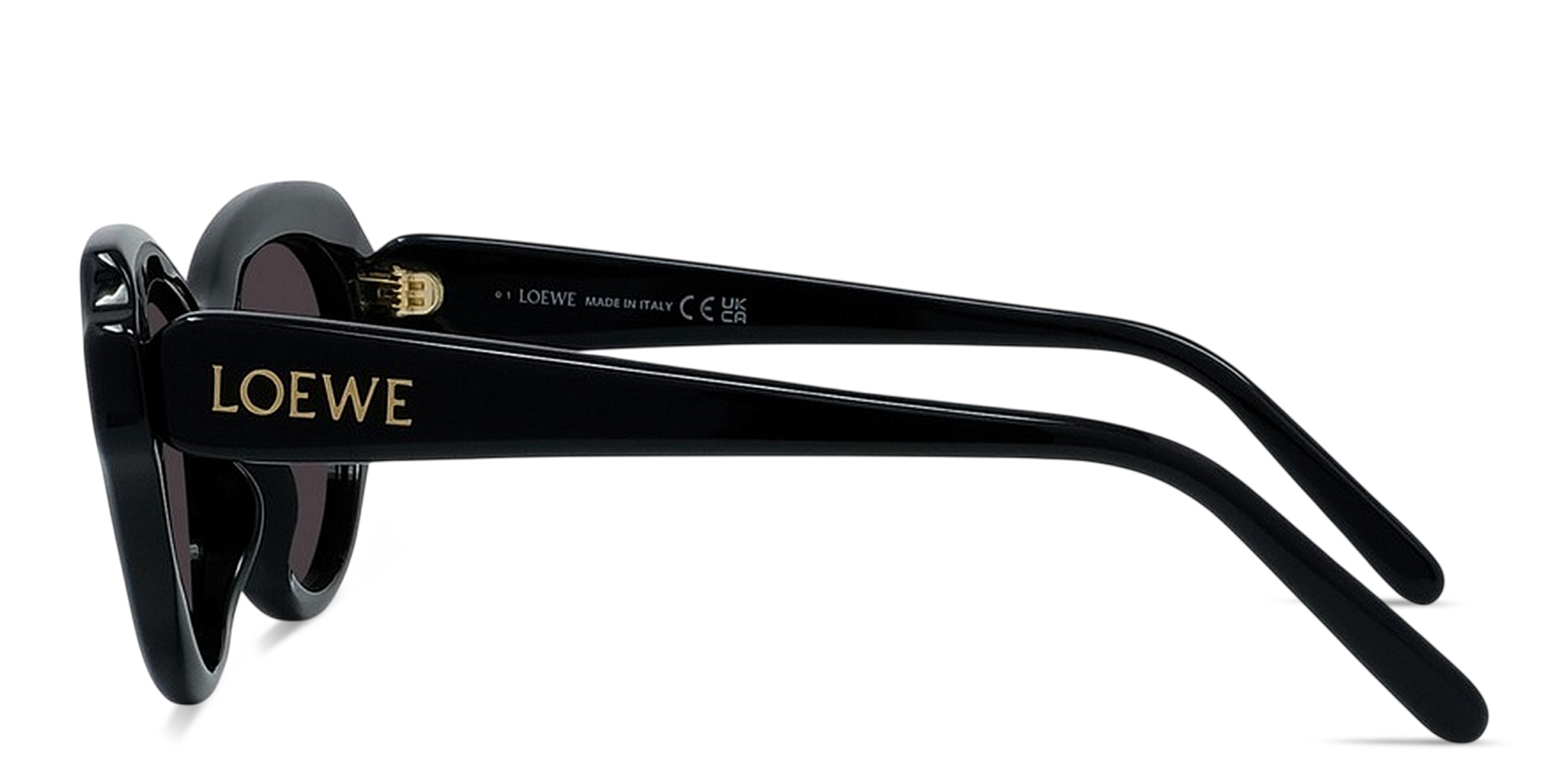 Shop LOEWE Slim Irregular Sunglasses in Black online.