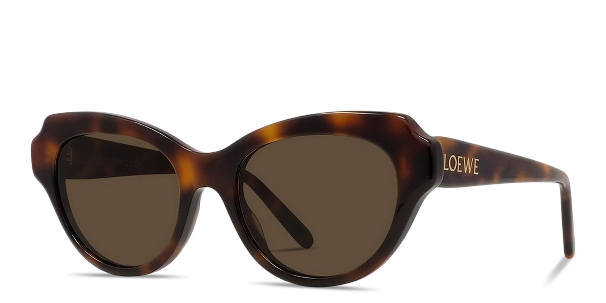 Shop LOEWE Slim Irregular Sunglasses in Havana online.