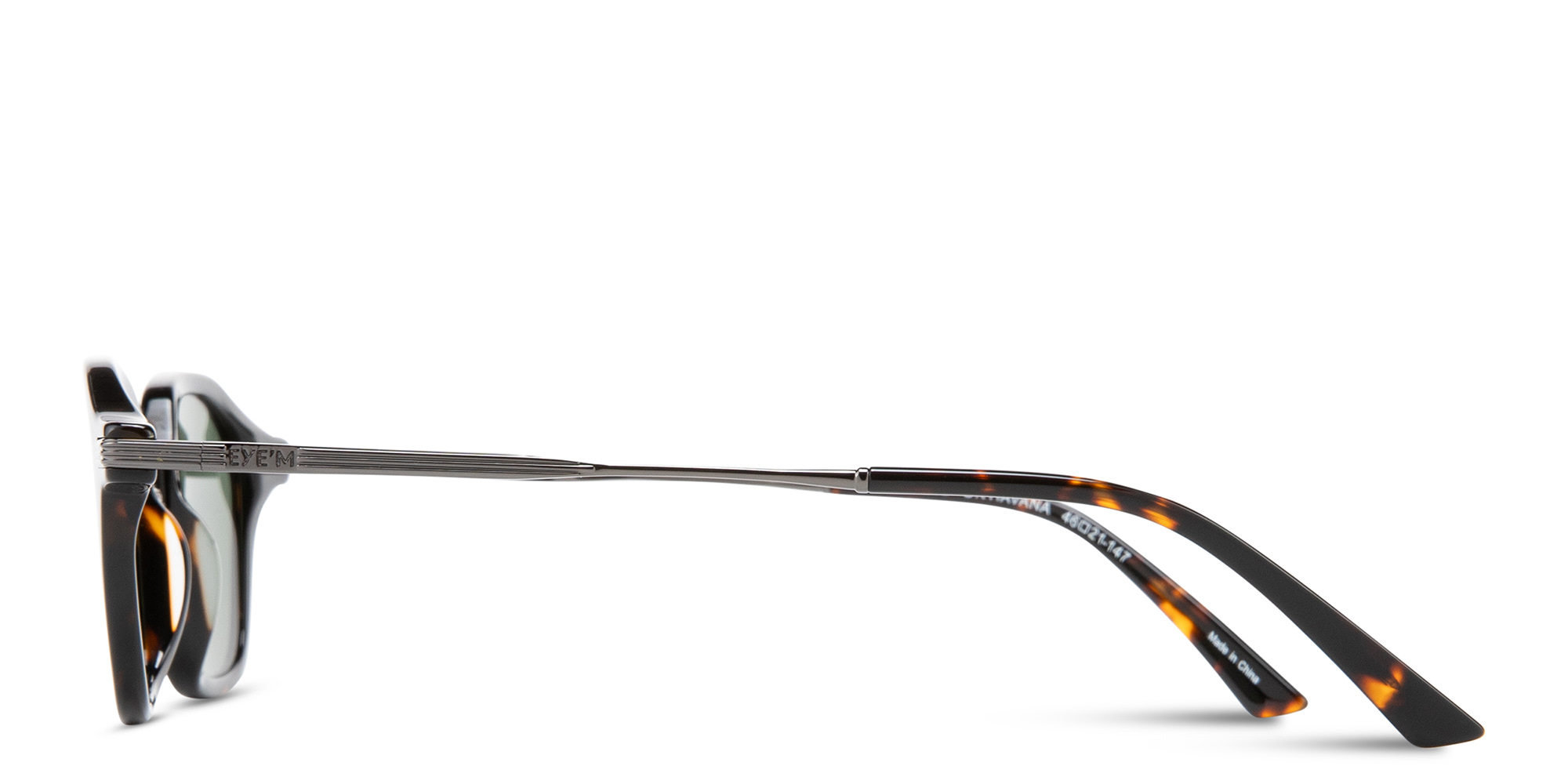 Shop EYE'M Engraved Logo Irregular Sunglasses in Dark Havana online.