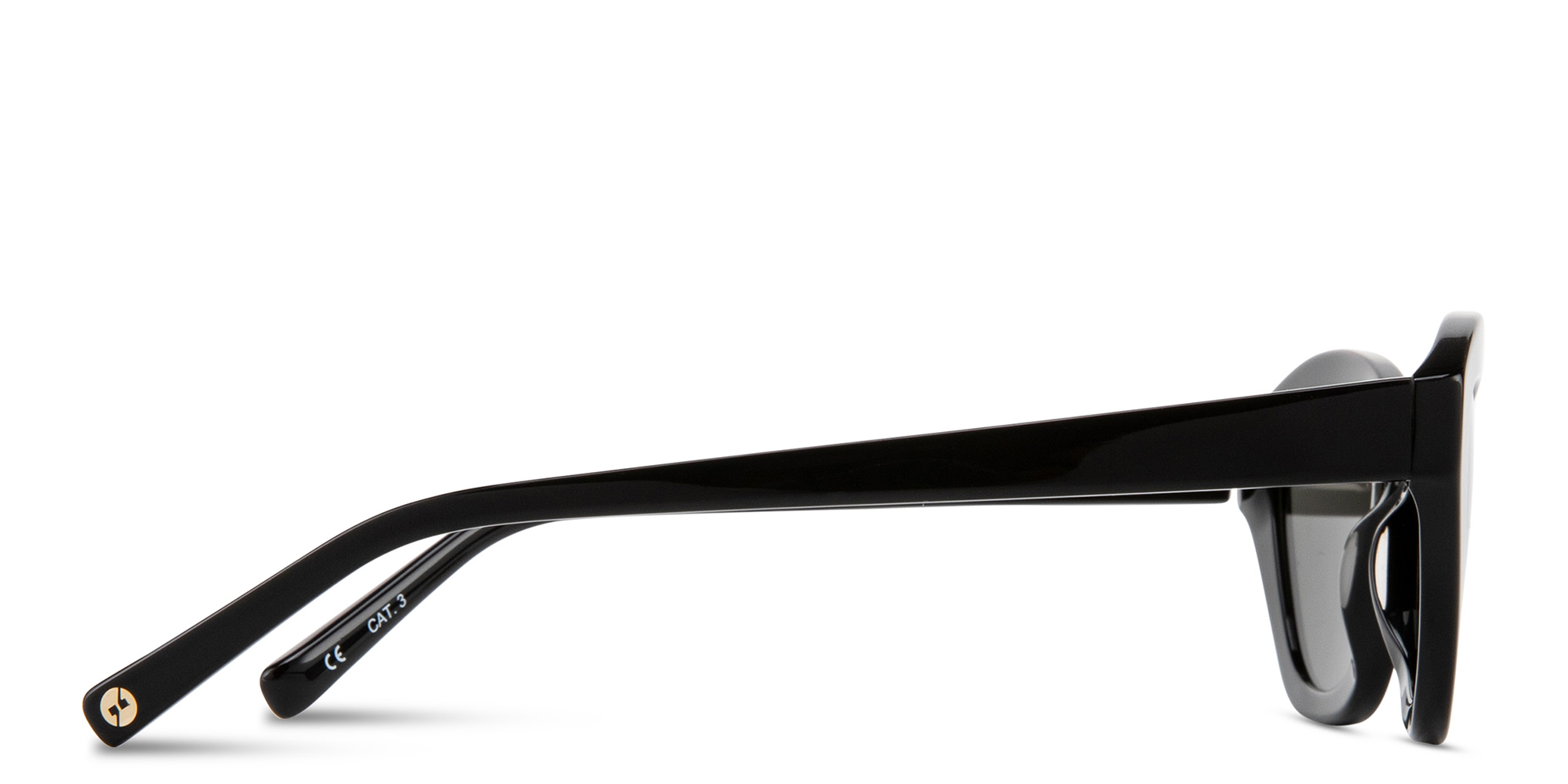 Shop EYE'M Logo Irregular Sunglasses in Black online.