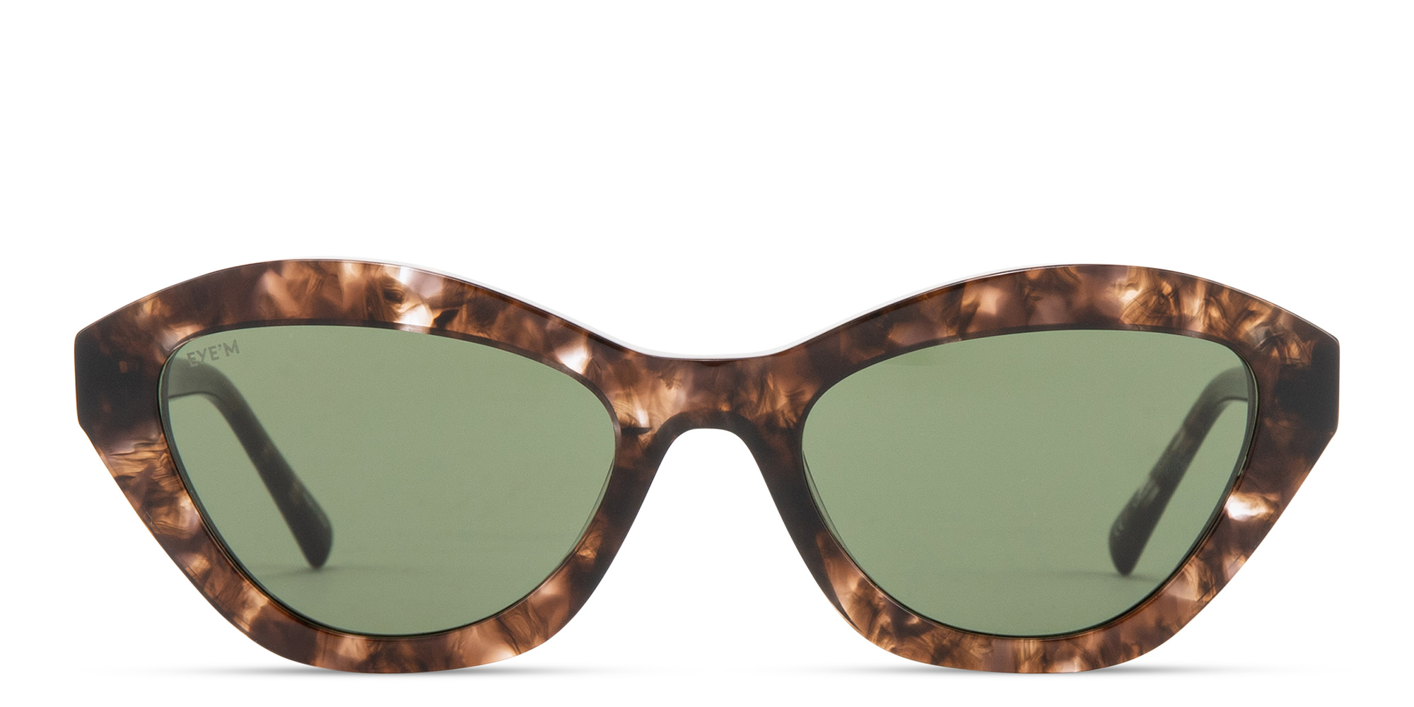 Shop EYE'M Logo Irregular Sunglasses in Havana online.