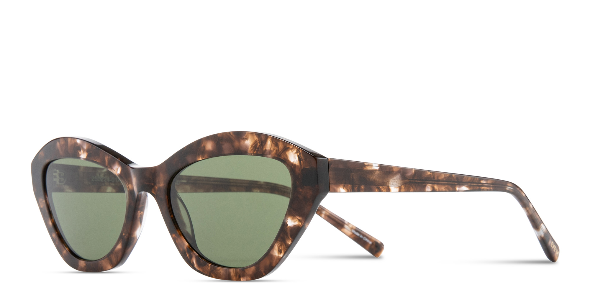 Shop EYE'M Logo Irregular Sunglasses in Havana online.