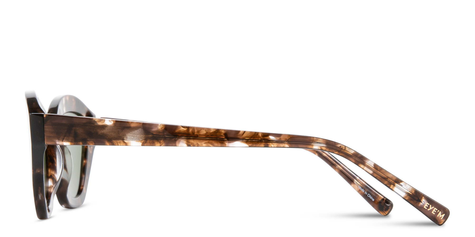 Shop EYE'M Logo Irregular Sunglasses in Havana online.